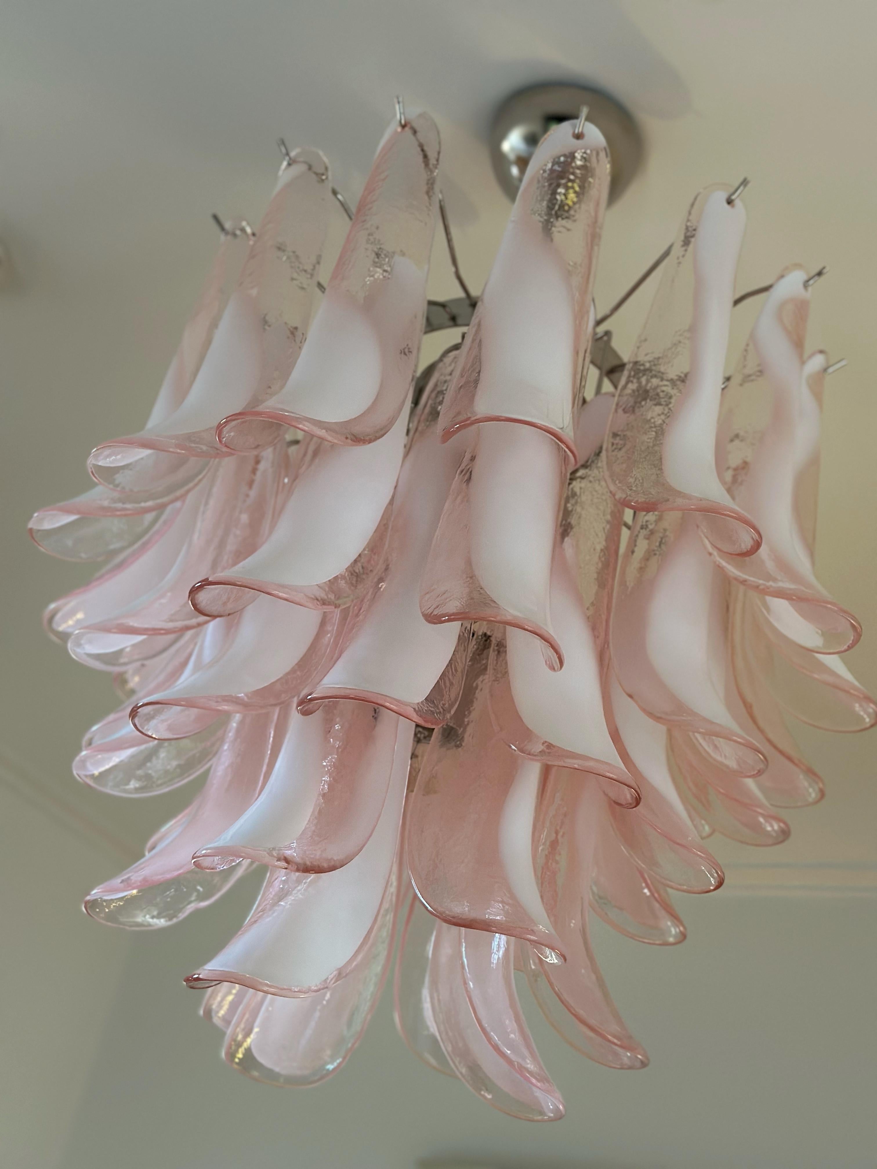 Lustre de Murano rose éclectique de style flamingo en vente 3