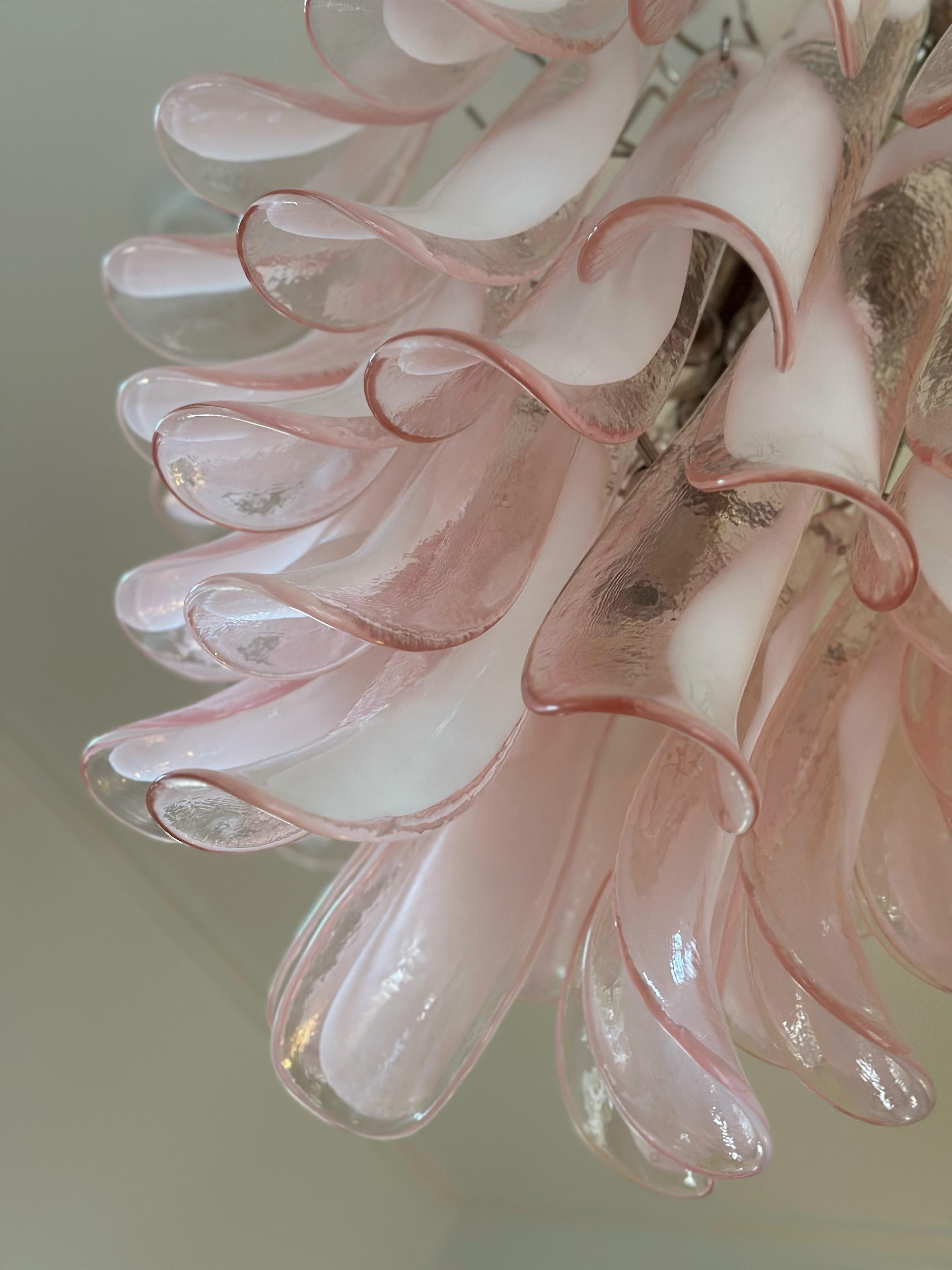 Lustre de Murano rose éclectique de style flamingo en vente 4