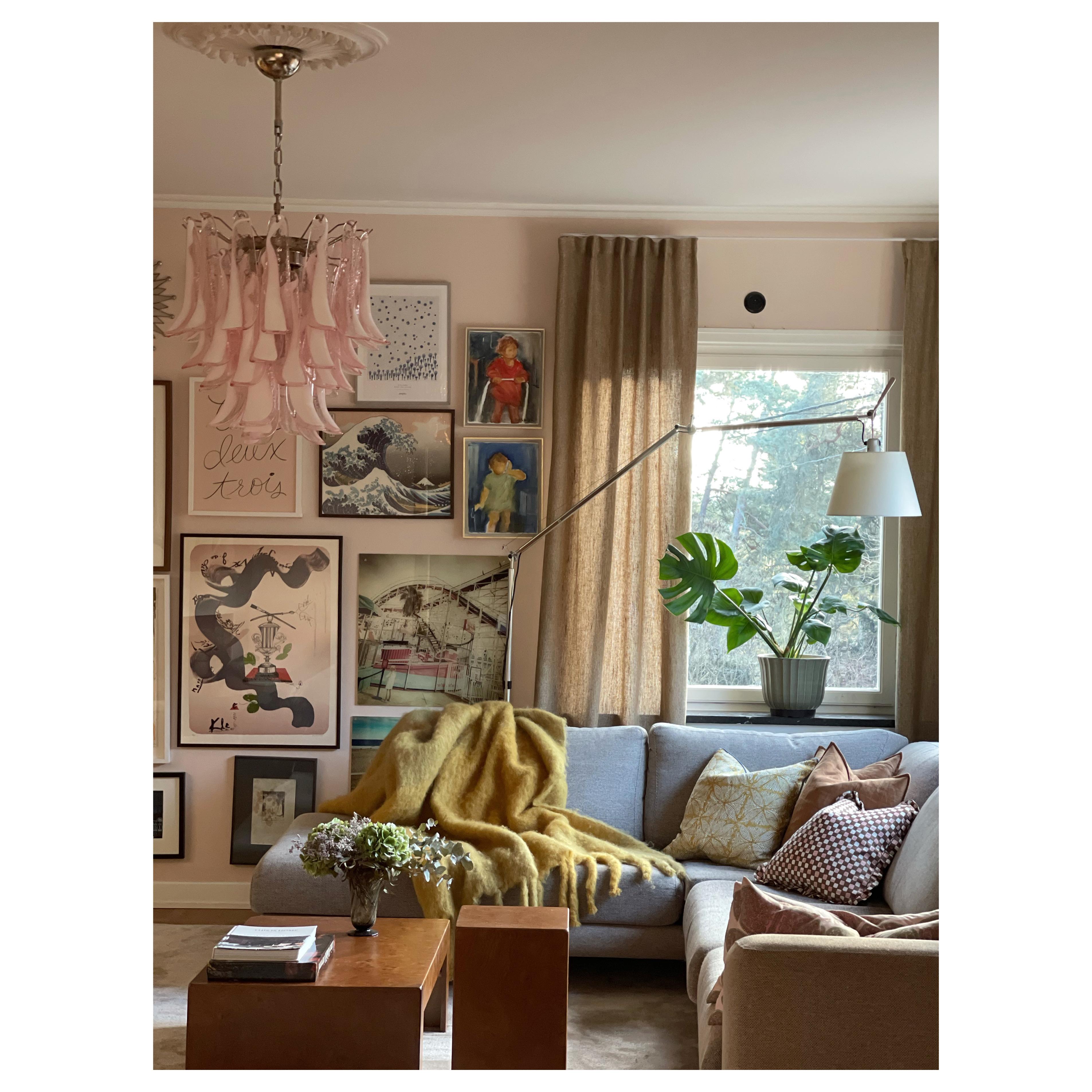 XXIe siècle et contemporain Lustre de Murano rose éclectique de style flamingo en vente