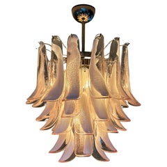 Eclectic Pink Murano Chandelier in Flamingo style