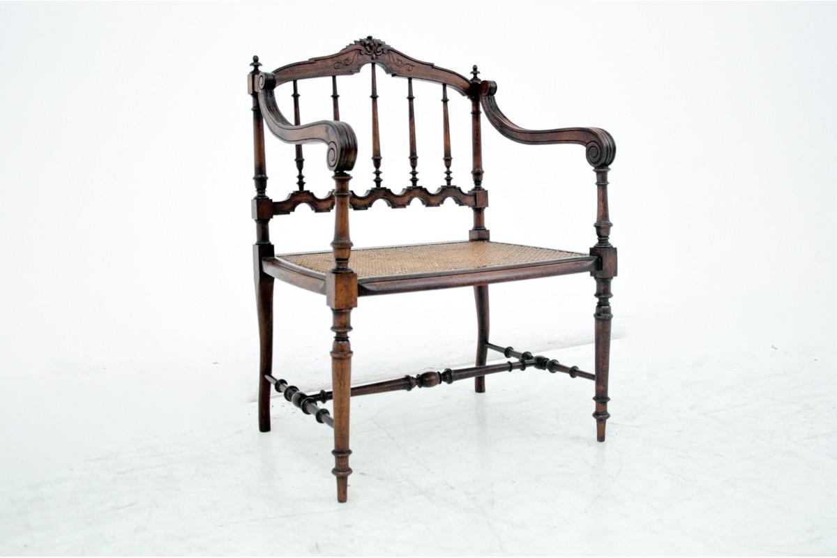 Louis XIII Eclectic raffia braid armchair, France, circa 1880.