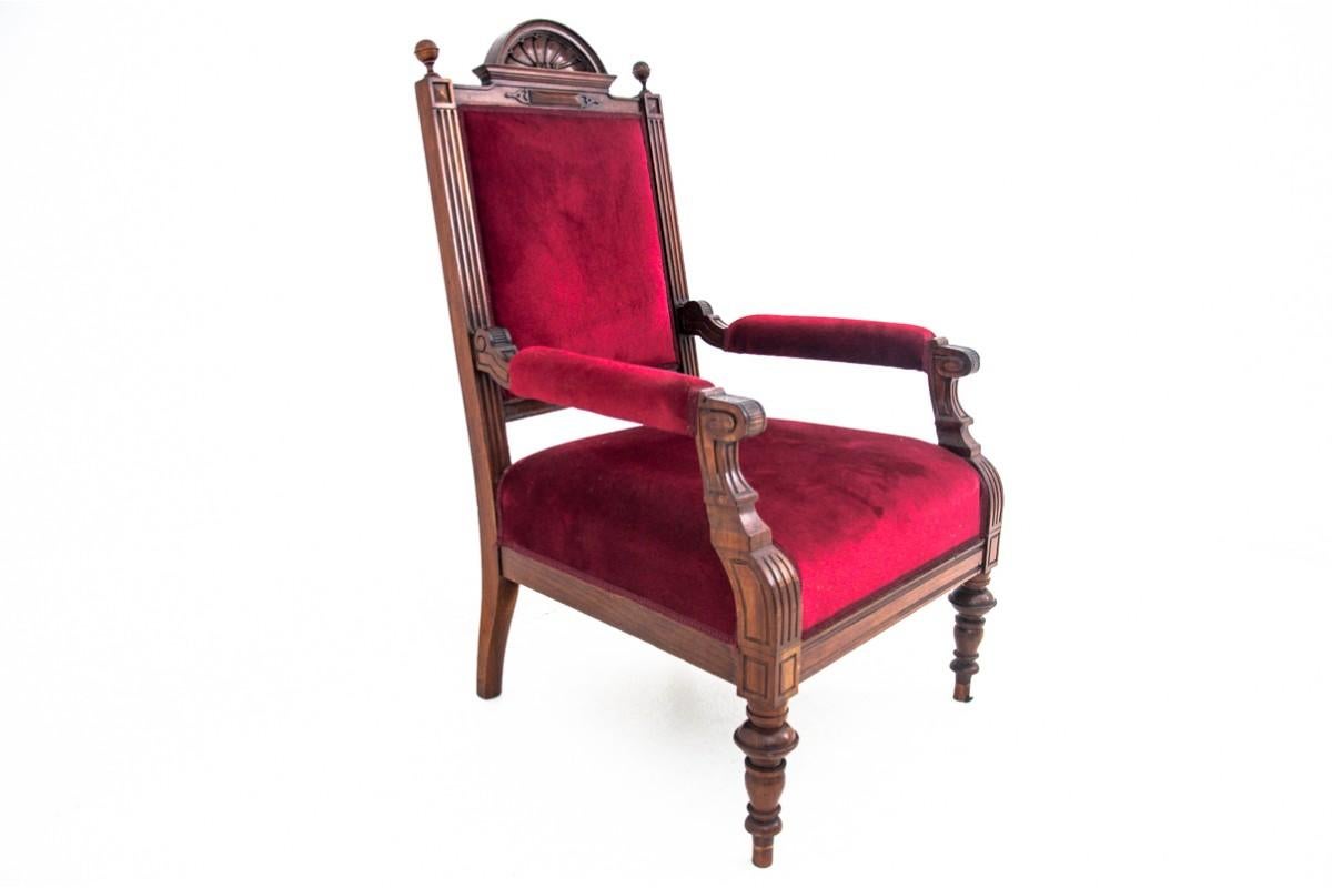 Scandinavian Eclectic Red Armchair, Western Europe, circa 1920 For Sale