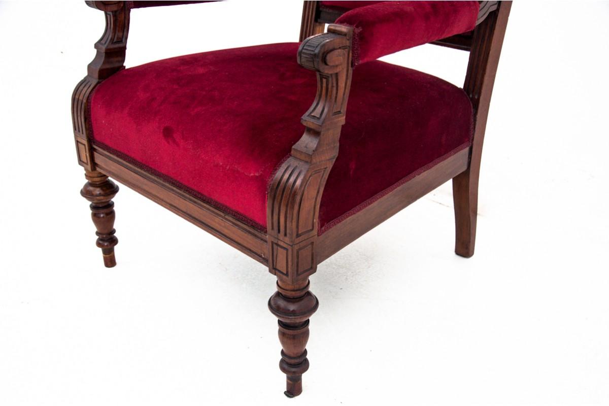 Early 20th Century Eclectic Red Armchair, Western Europe, circa 1920 For Sale