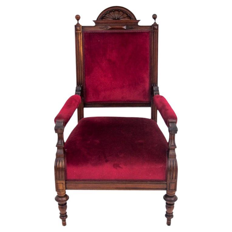 Eclectic Red Armchair, Western Europe, circa 1920 For Sale