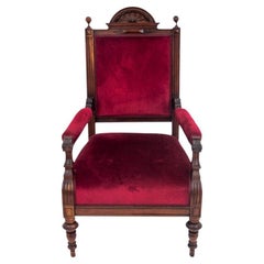 Used Eclectic Red Armchair, Western Europe, circa 1920