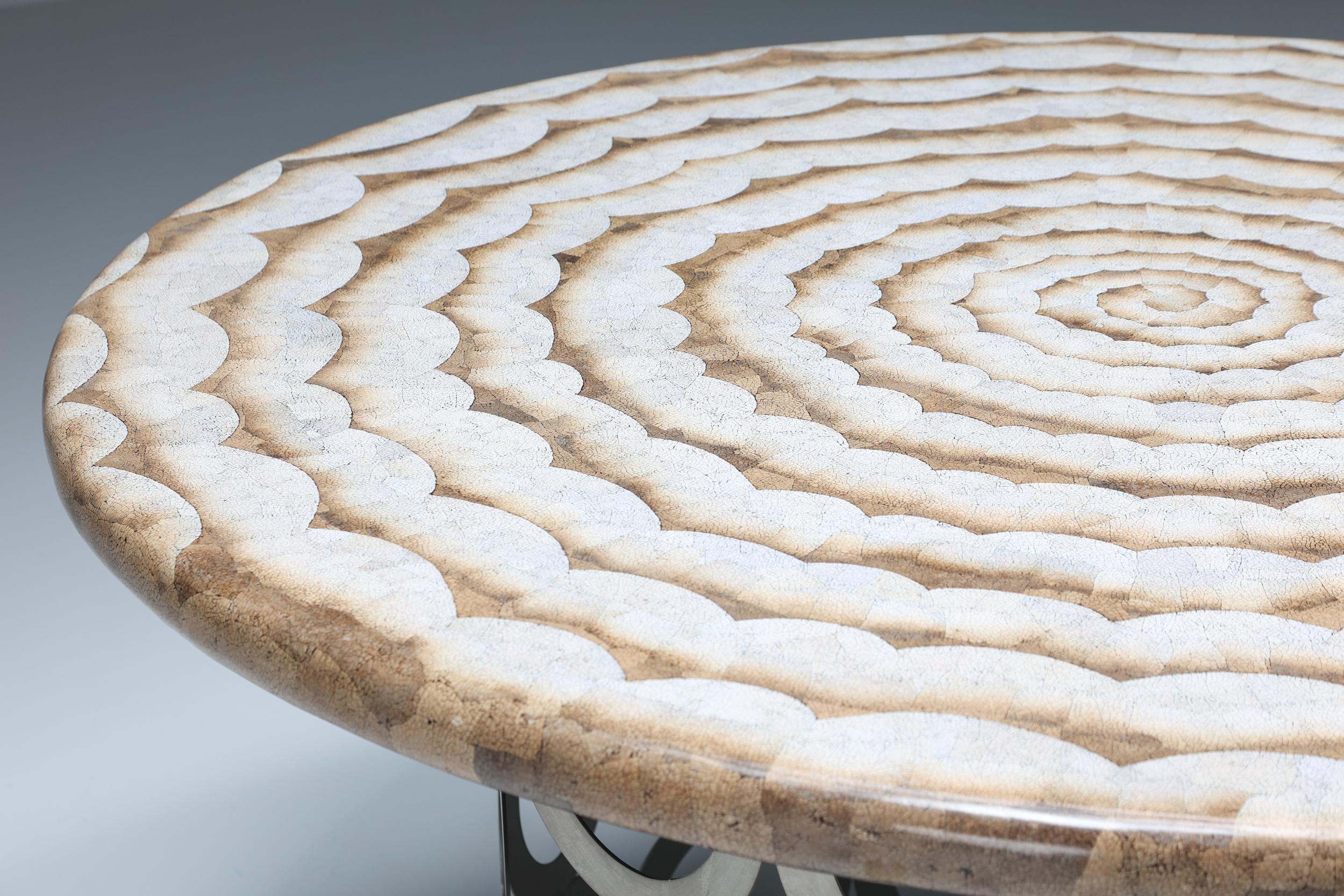 italien Table de salle à manger ronde éclectique d'Anacleto Spazzapan, années 2000, Italie, moderne