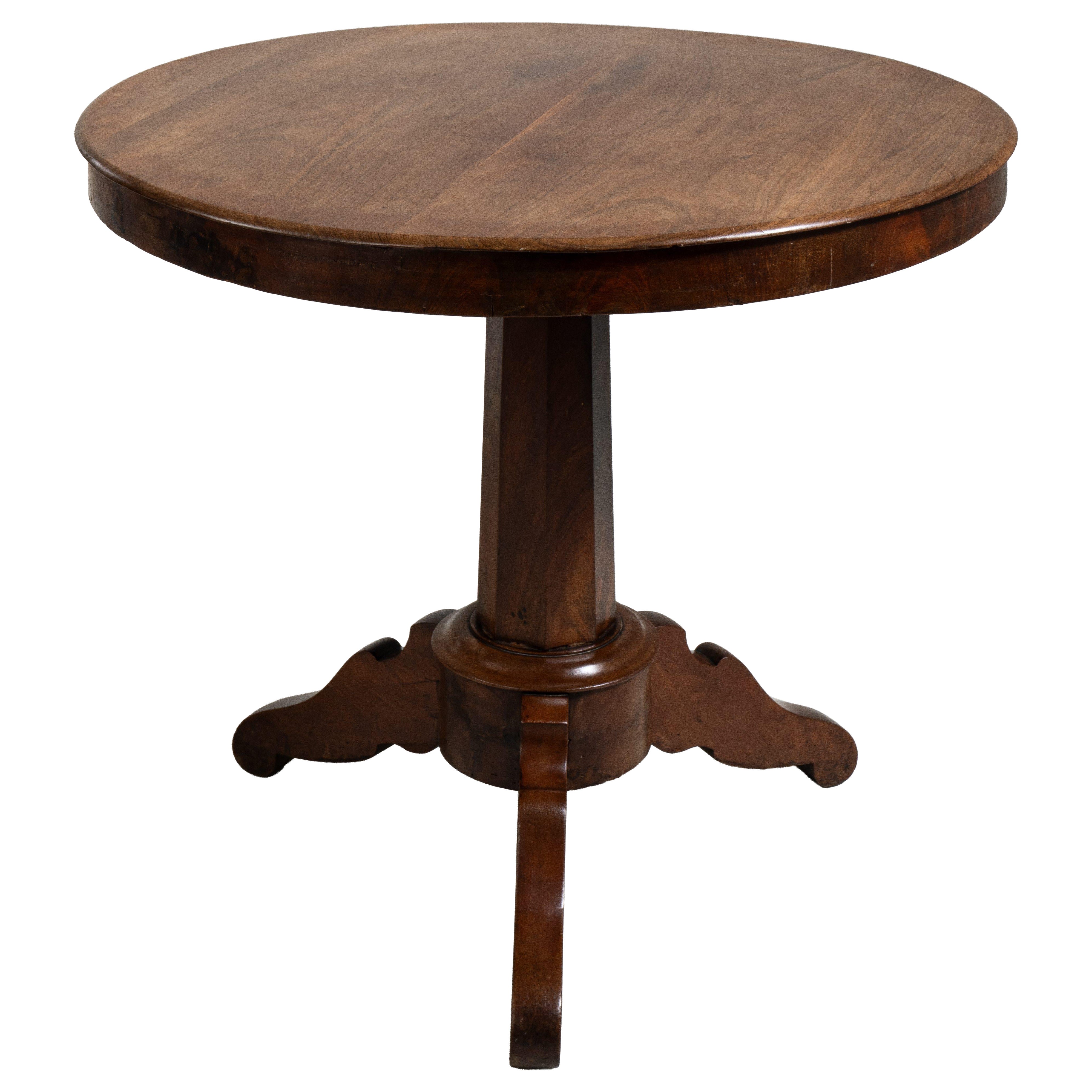 Eclectic Round Side Table For Sale