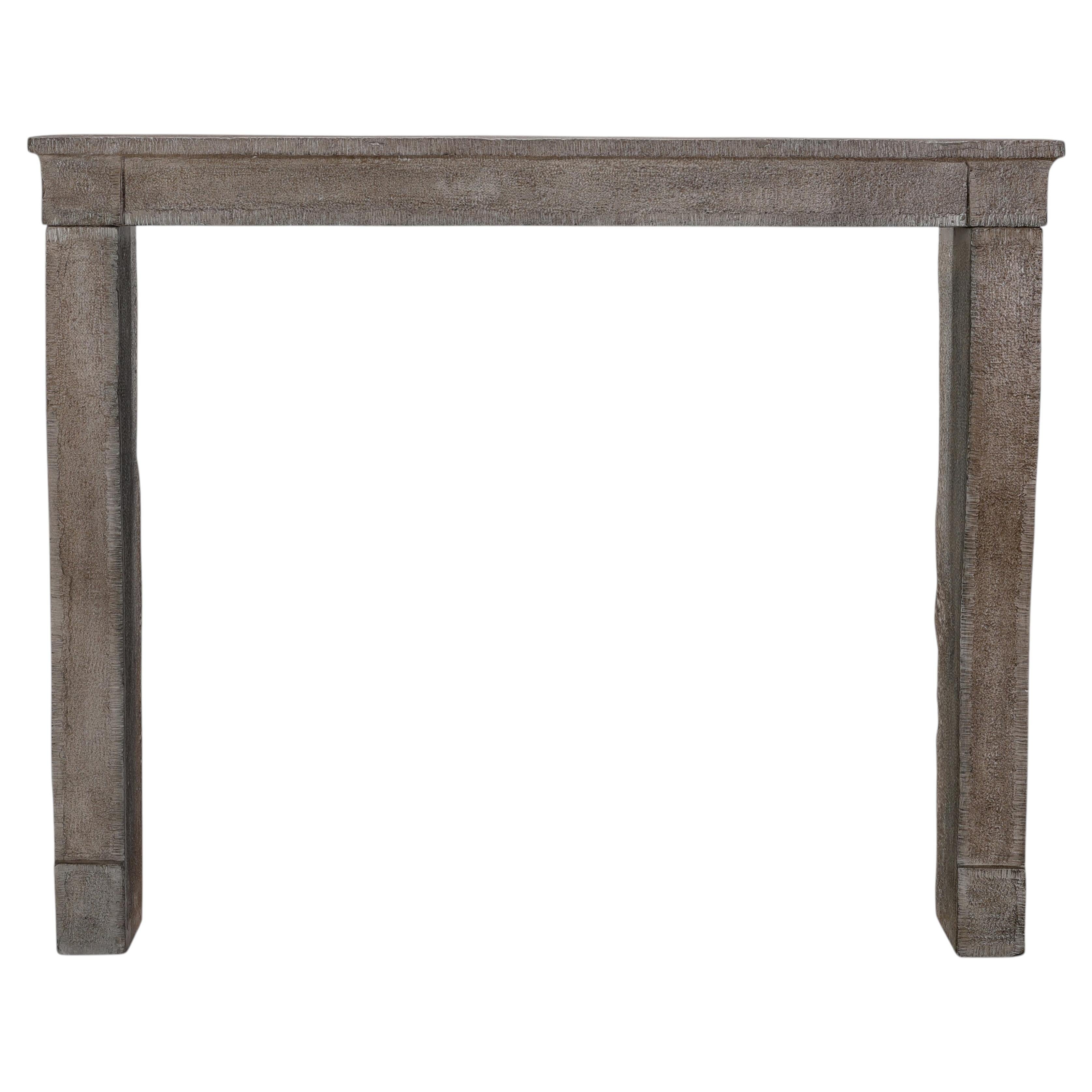 Eclectic Rustic French Brown Stone Fireplace Mantel, Country Chic For Sale