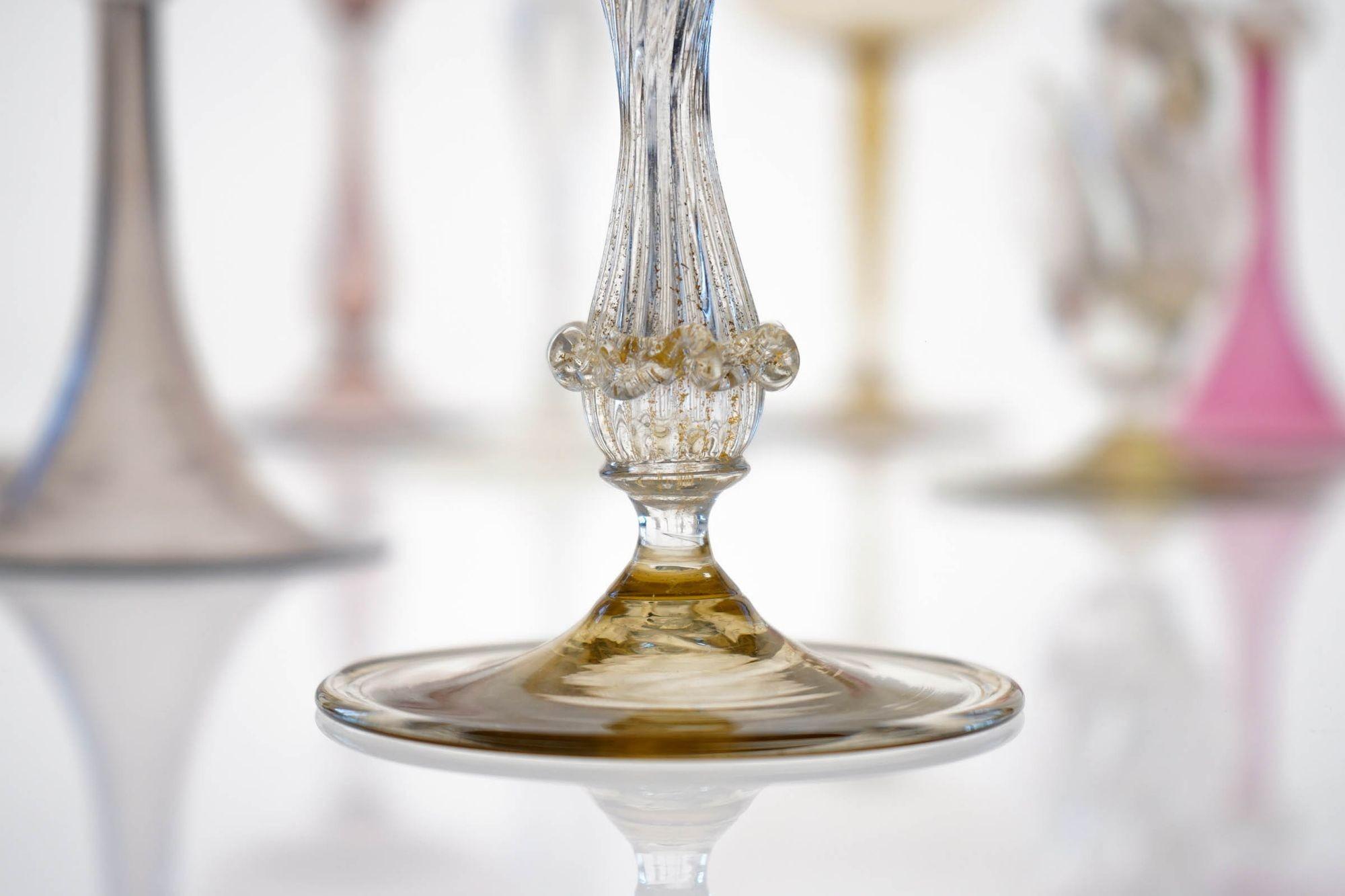Eclectic Set of 10 Cenedese Champagne Glass, Each in Different Design. Unique For Sale 9