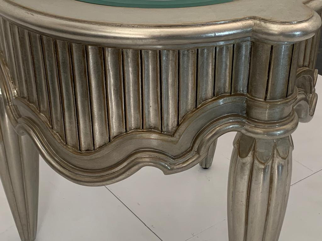 Eclectic Table Covered with Silver Top Glass, 1990s In Excellent Condition For Sale In Montelabbate, PU