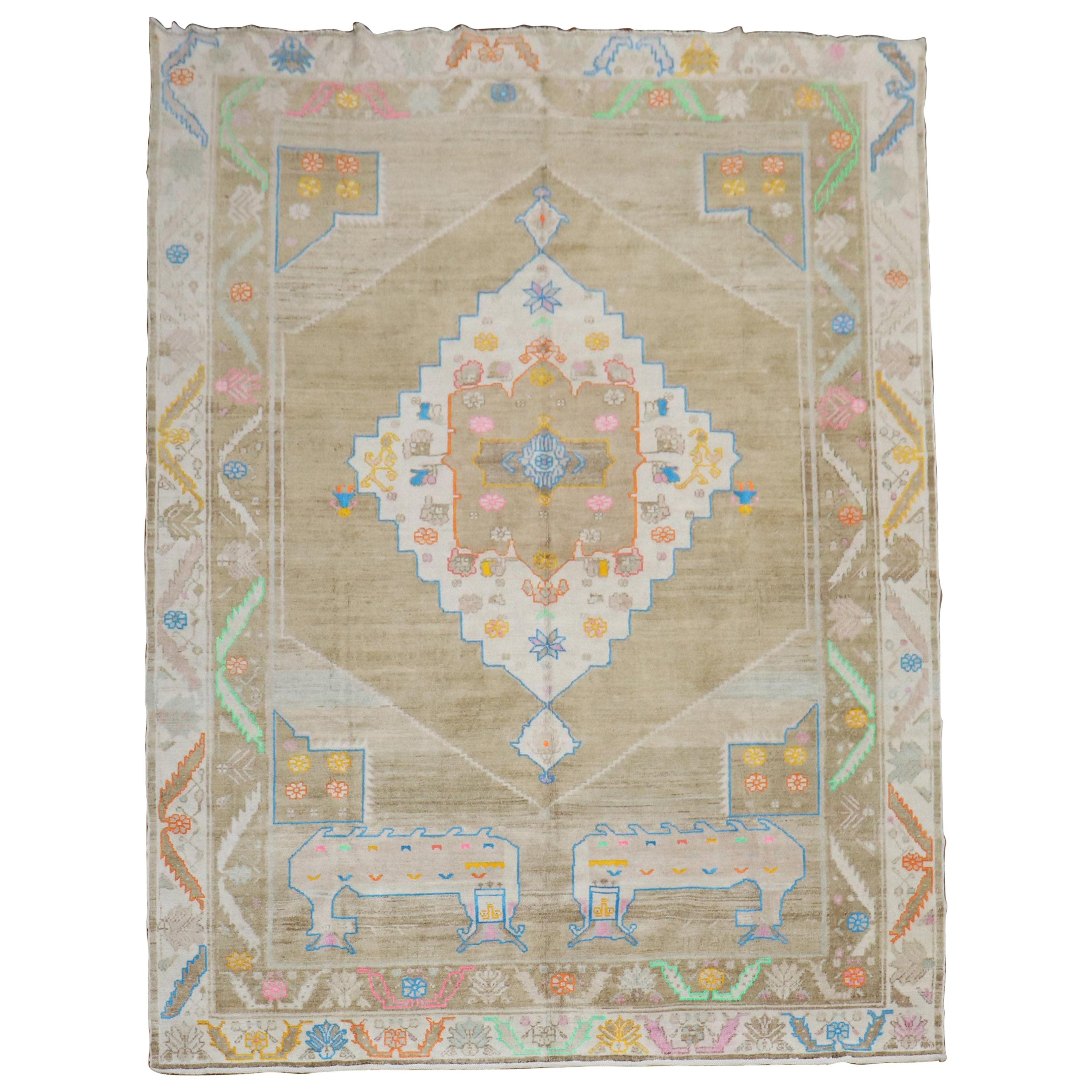 Eclectic Turkish Wool Cotton Kars Room Size Rug