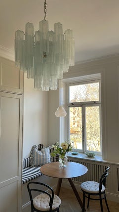 Eclectic Turquoise Murano Chandelier with 36 Tronchi Tubes