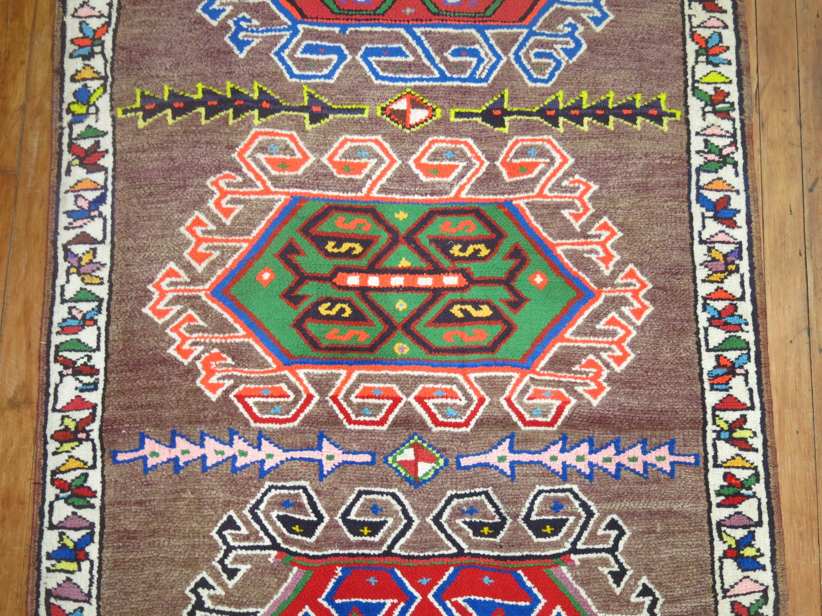 Hand-Woven Eclectic Vintage Turkish Anatolian Runner For Sale