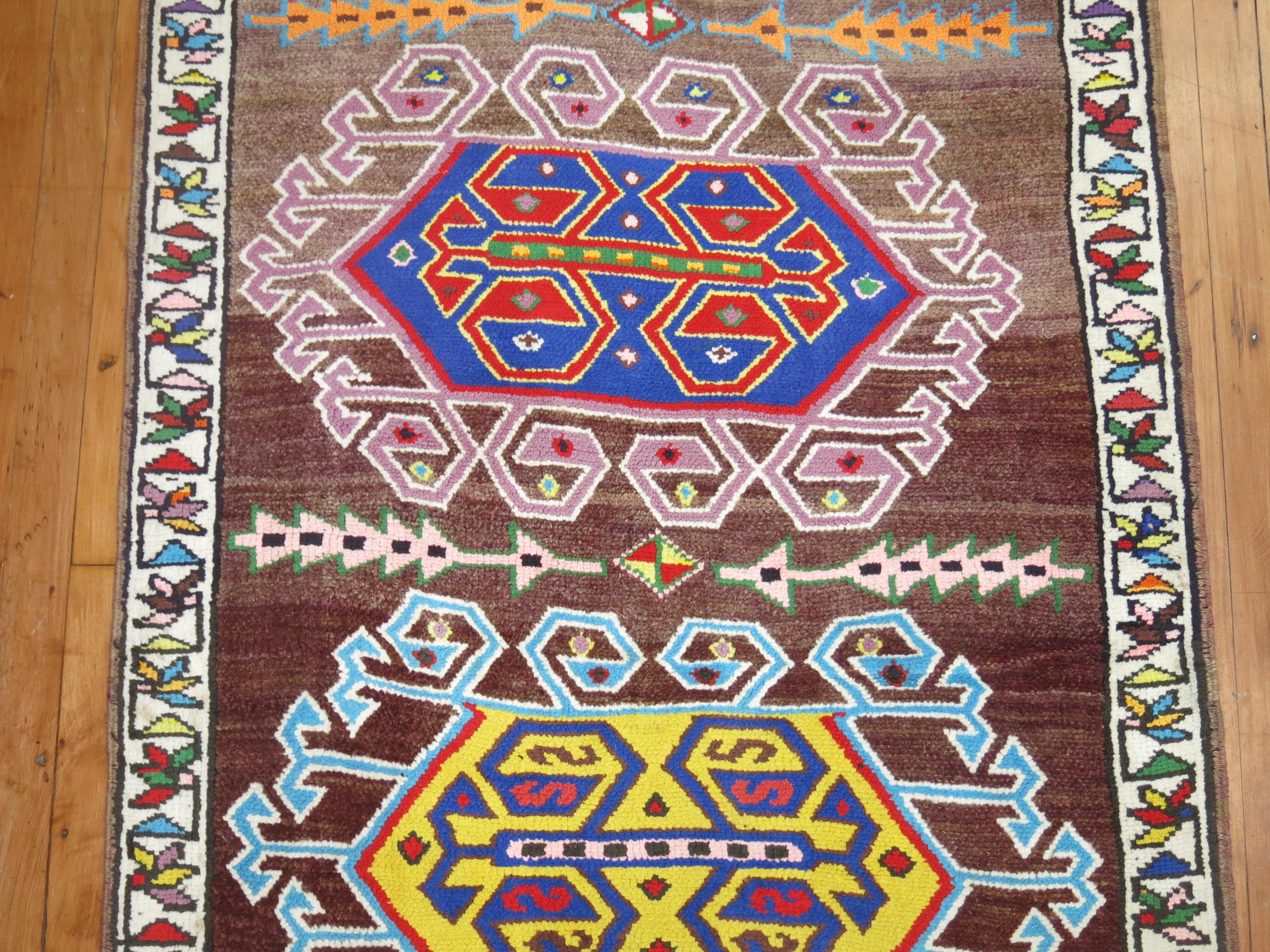 Eclectic Vintage Turkish Anatolian Runner In Good Condition For Sale In New York, NY