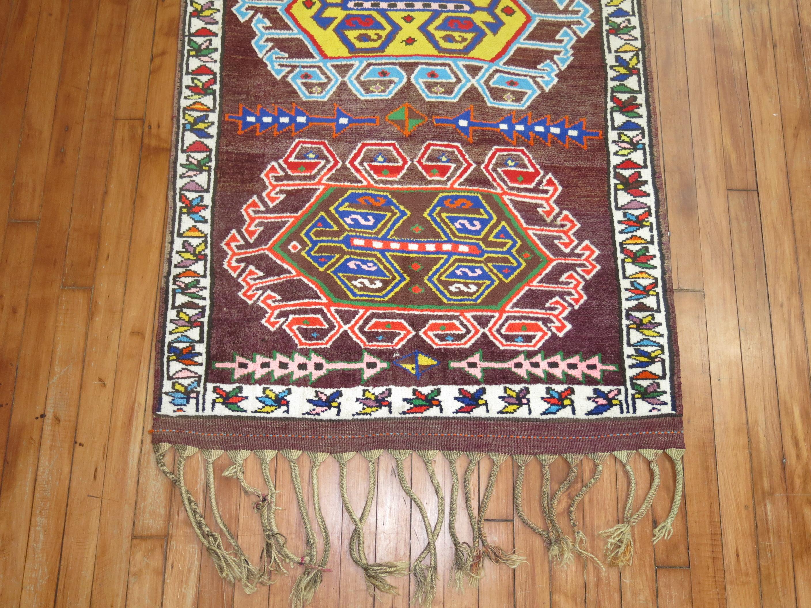 20th Century Eclectic Vintage Turkish Anatolian Runner For Sale