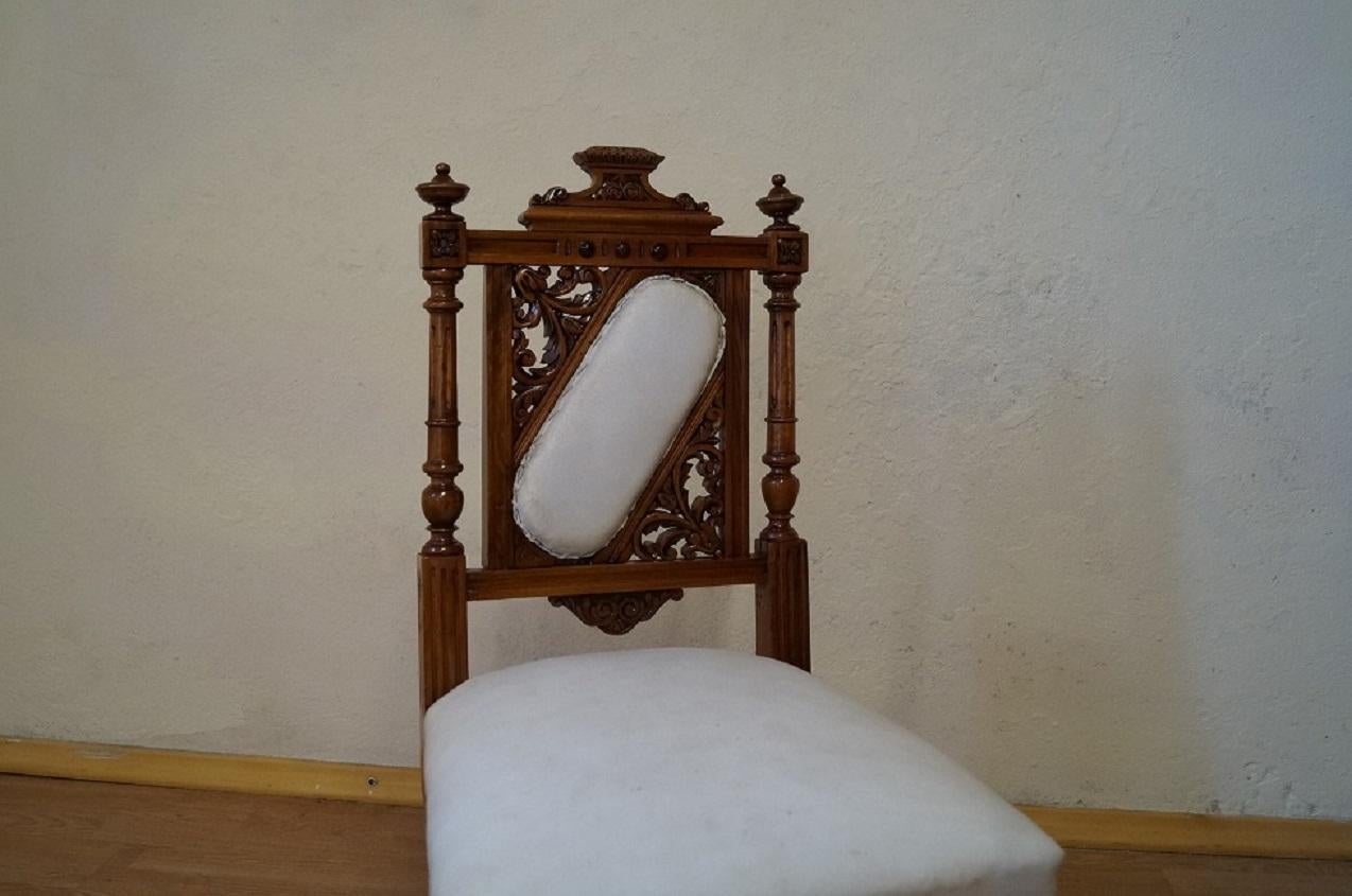 Polish Eclectic Walnut Chair from 1880 For Sale