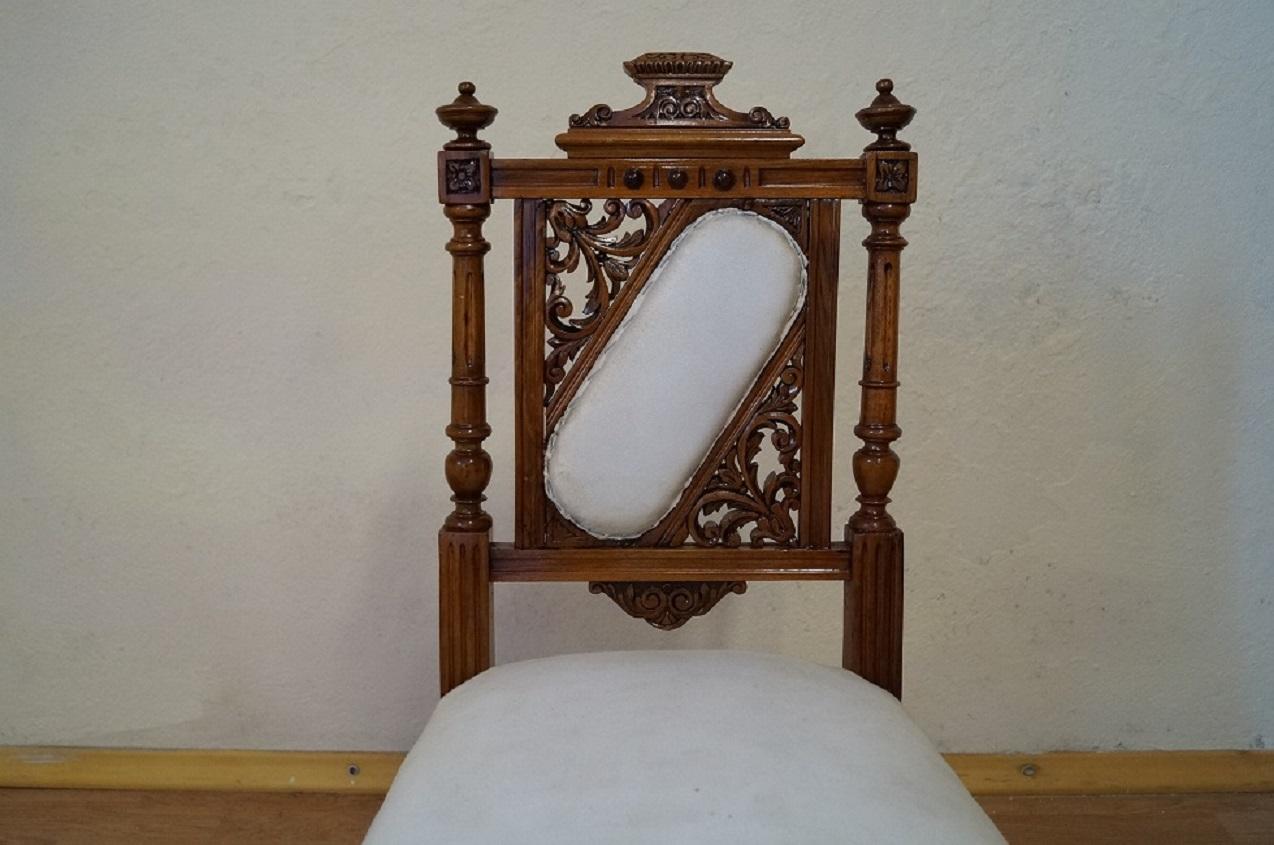 Late 19th Century Eclectic Walnut Chair from 1880 For Sale