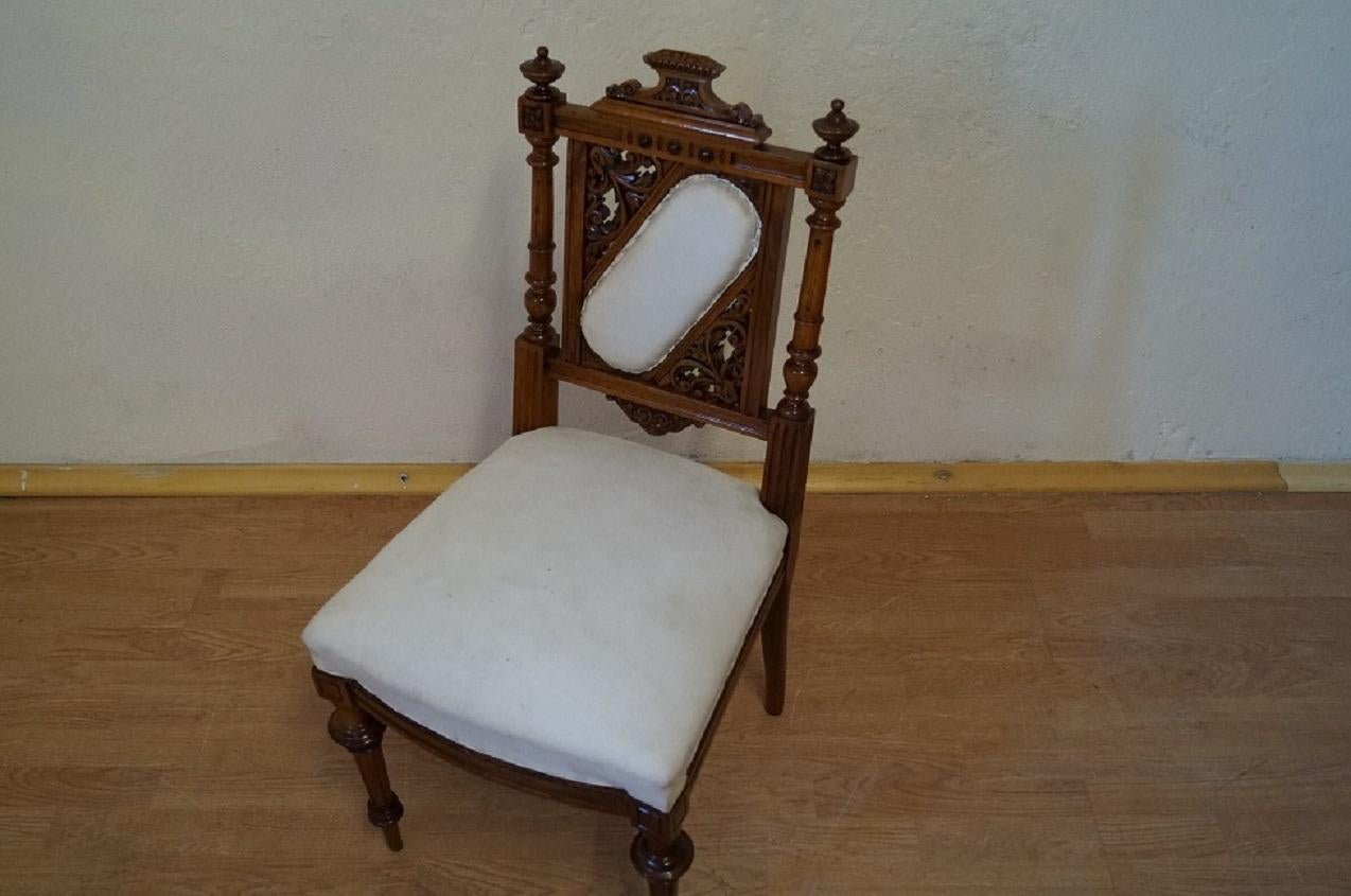 Eclectic Walnut Chair from 1880 For Sale 1