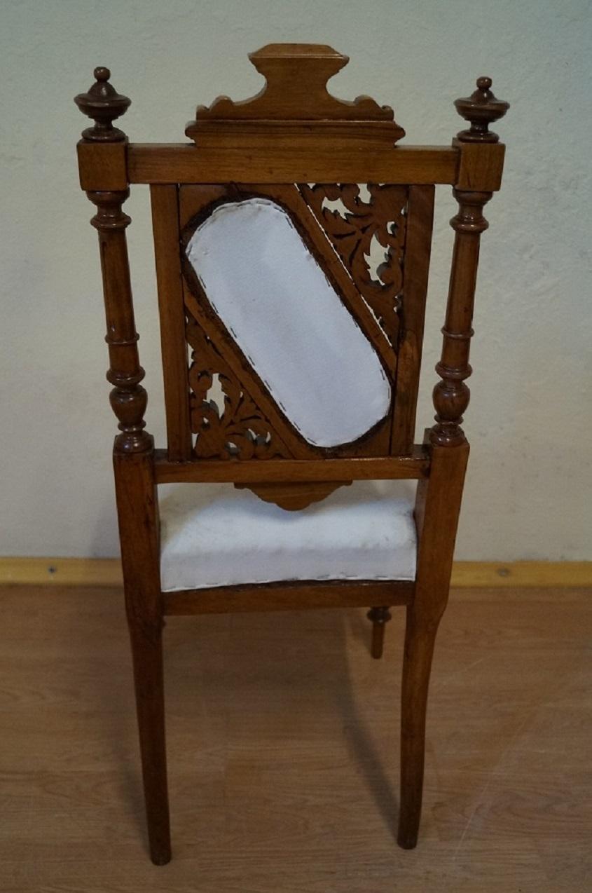 Eclectic Walnut Chair from 1880 For Sale 2