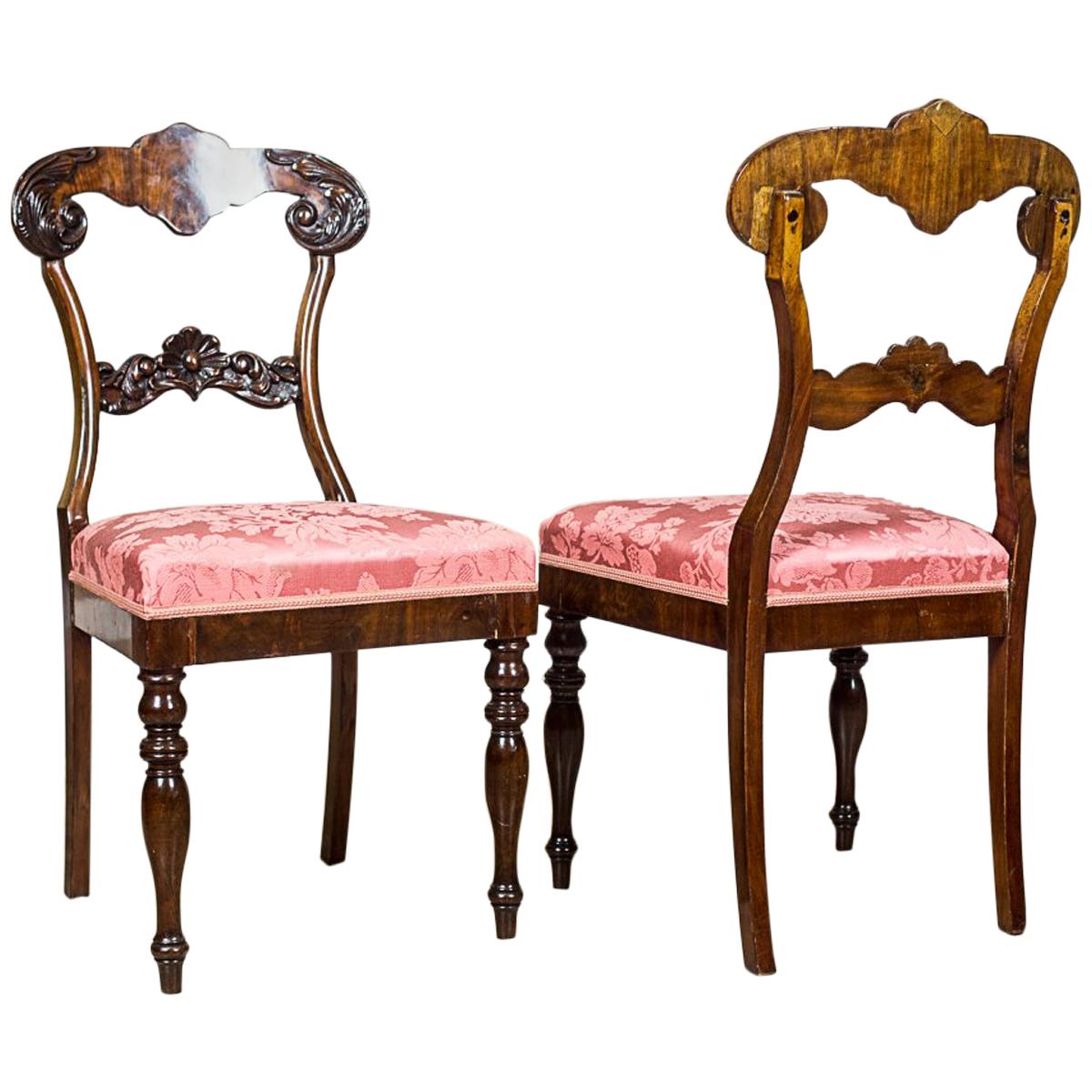 Eclectic Walnut Chairs from the End of the 19th Century