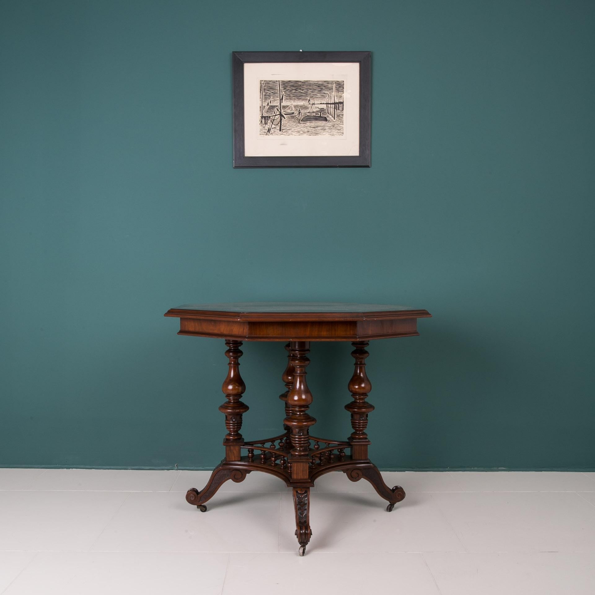 Eclectic Walnut Table, Poland, 19th Century For Sale 9