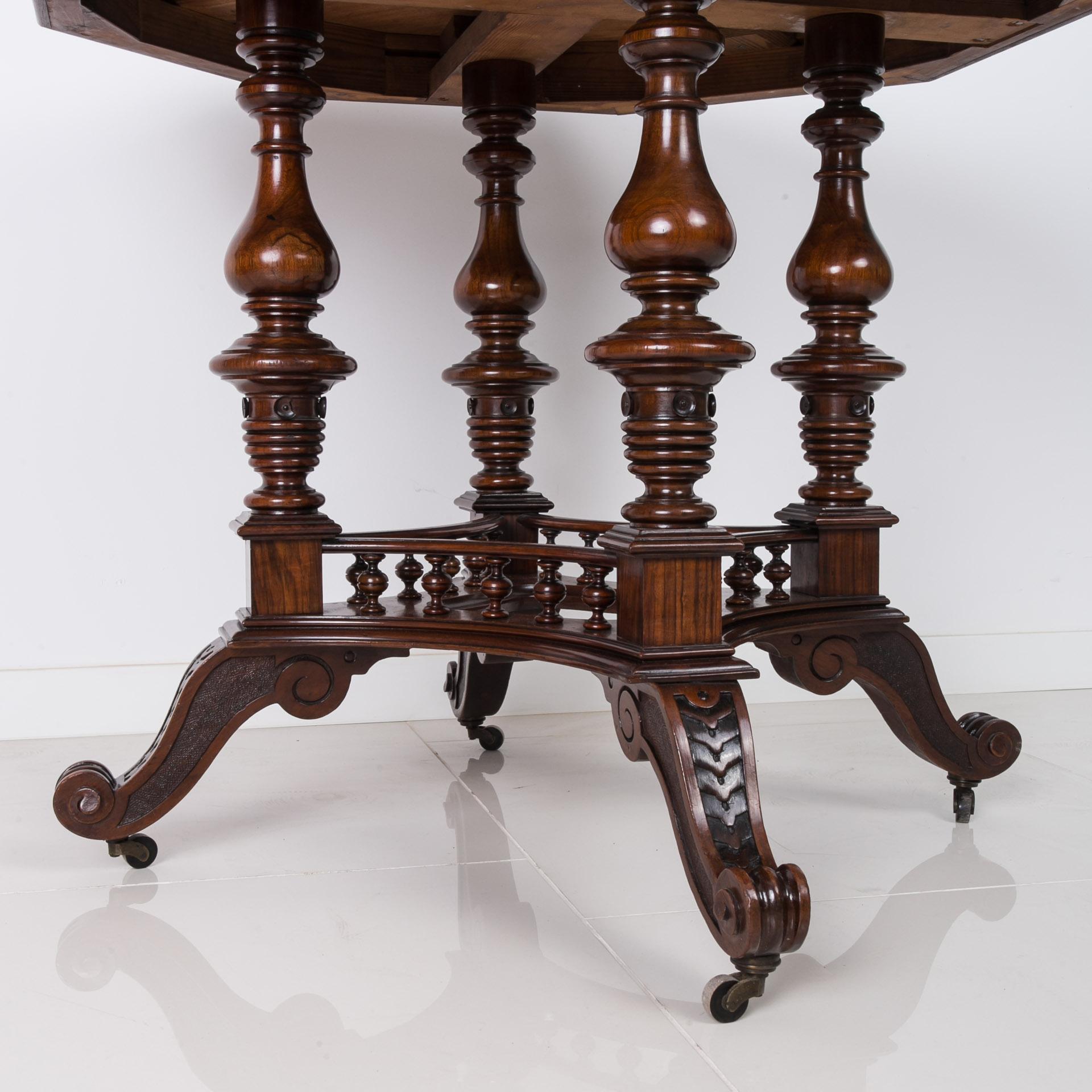 Eclectic Walnut Table, Poland, 19th Century For Sale 4
