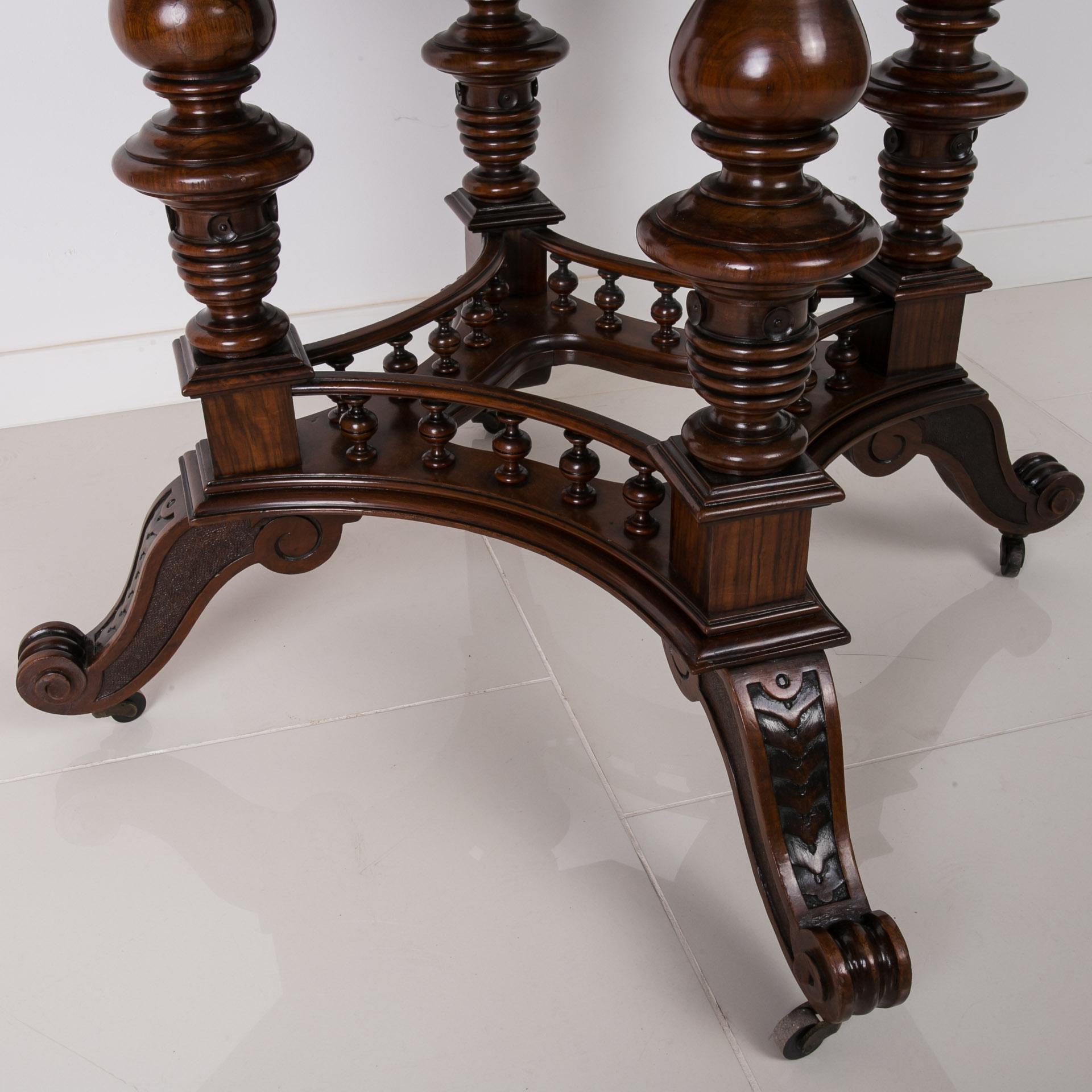 Eclectic Walnut Table, Poland, 19th Century For Sale 5