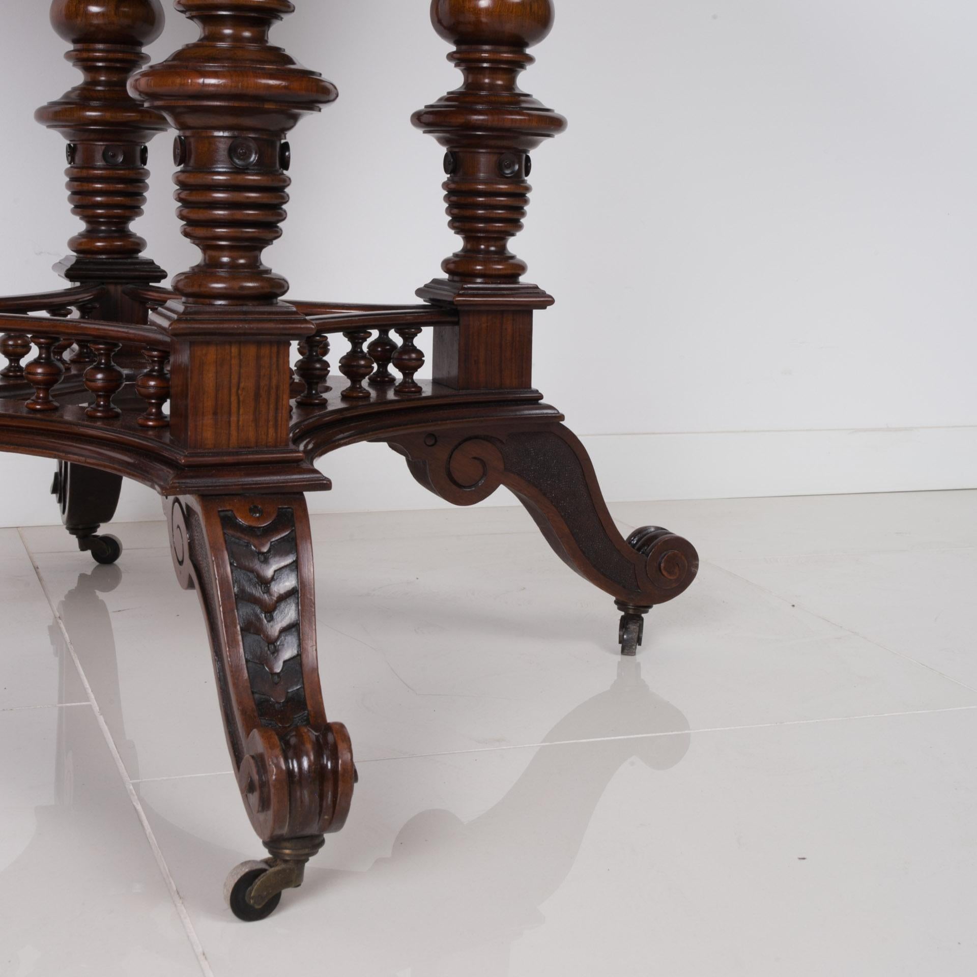 Eclectic Walnut Table, Poland, 19th Century For Sale 6