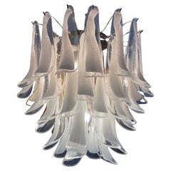 Eclectic White Murano Chandelier in Flamingo style