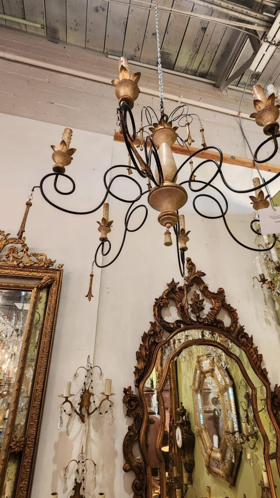 Bohémien Lampadario eclettico in Wood e metallo in vendita