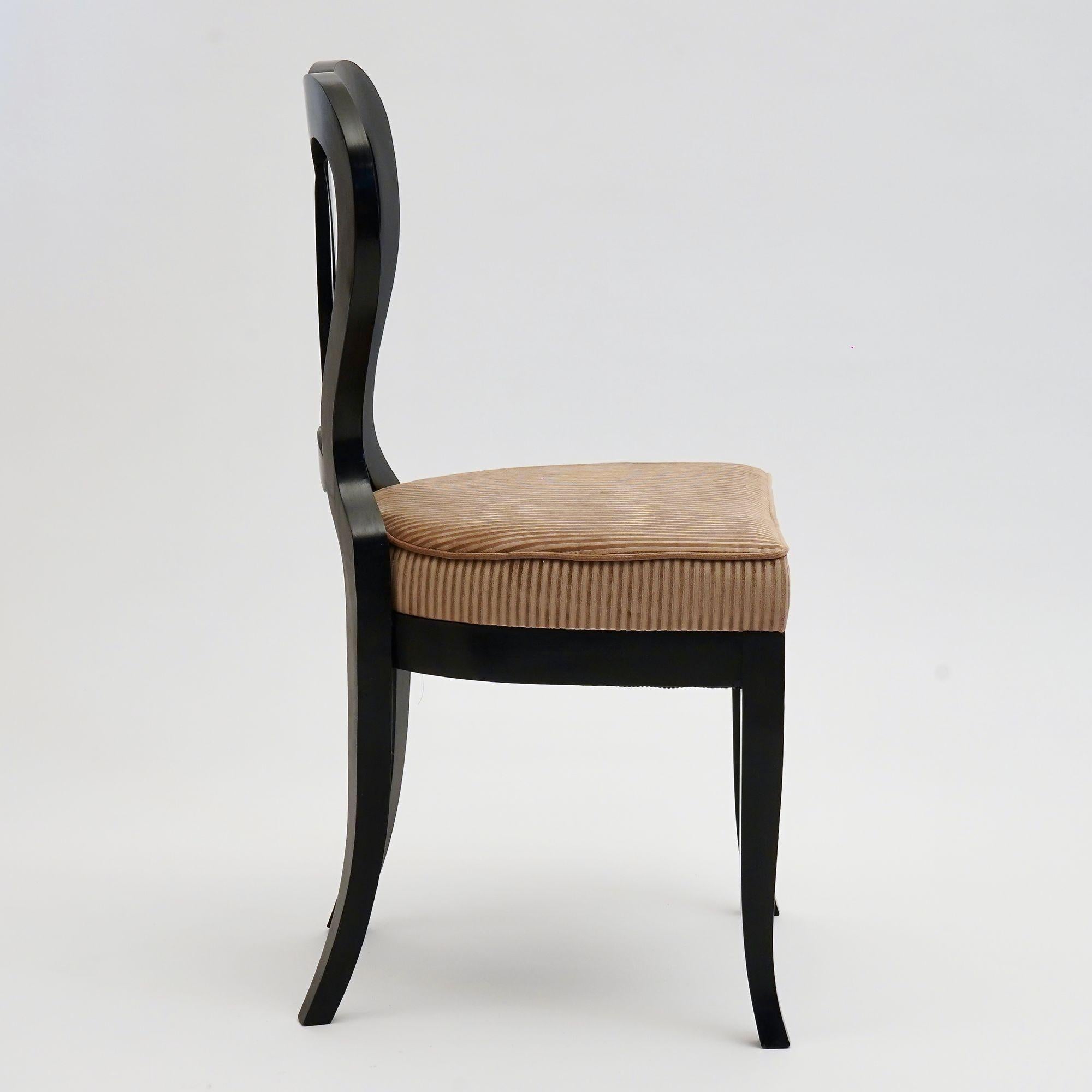 Eclectica. Biedermeier Chair Collection. Model Clara-Luise, Ebonized finish In New Condition For Sale In Tavarnelle val di Pesa, Florence