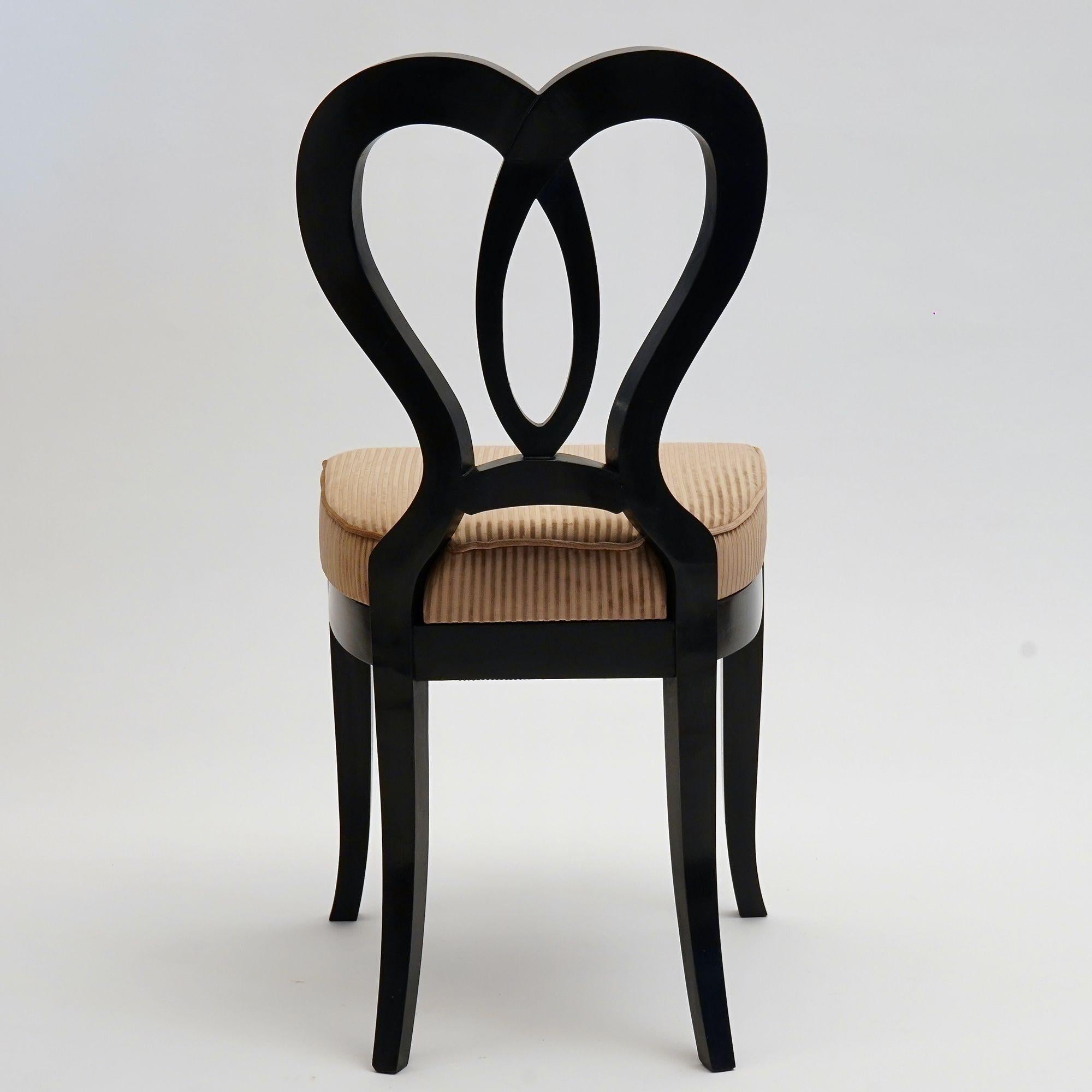 Eclectica. Biedermeier Chair Collection. Model Clara-Luise, Ebonized finish For Sale 1