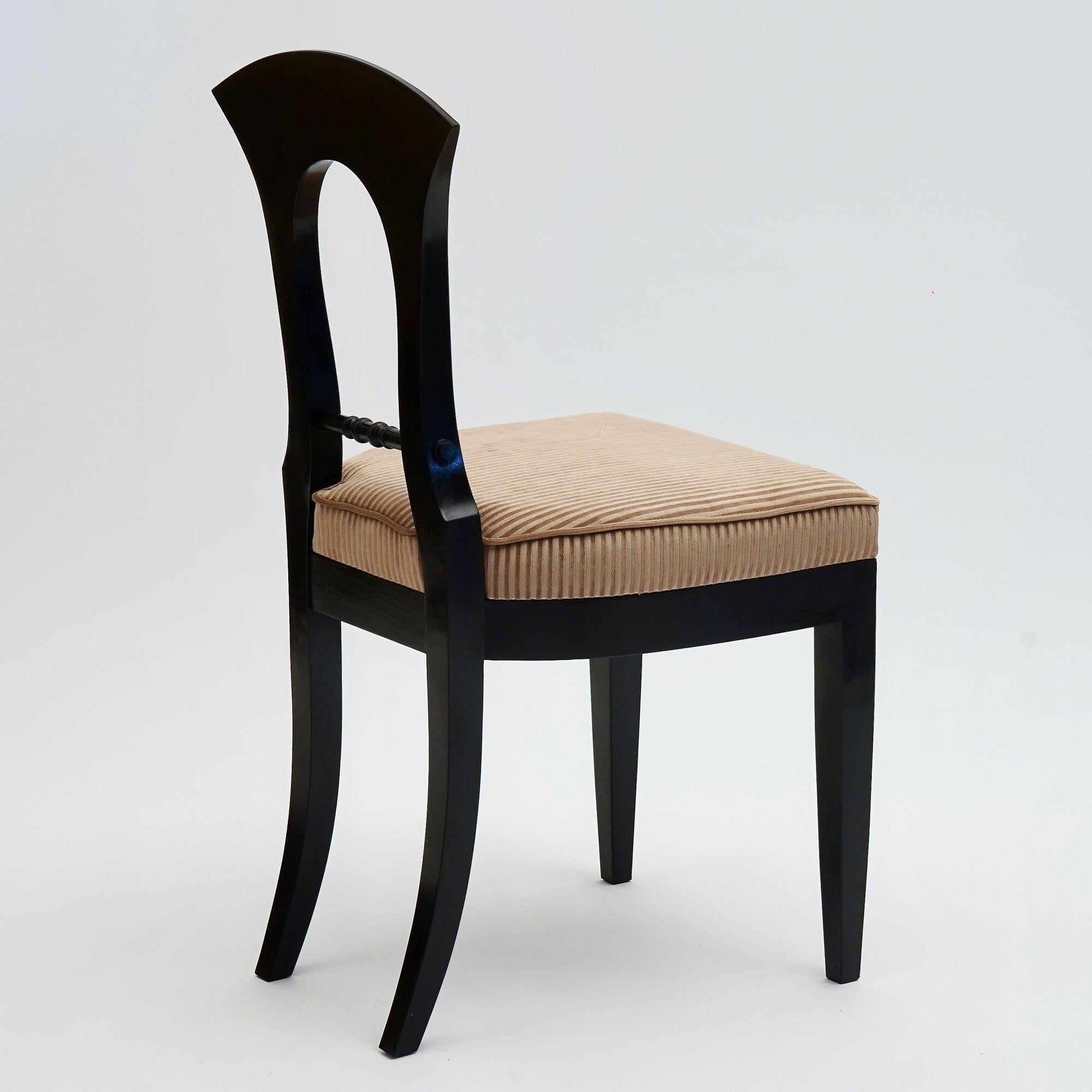 Contemporary Eclectica. Biedermeier Chair Collection. Model Heinrich-August, Ebonized finish For Sale