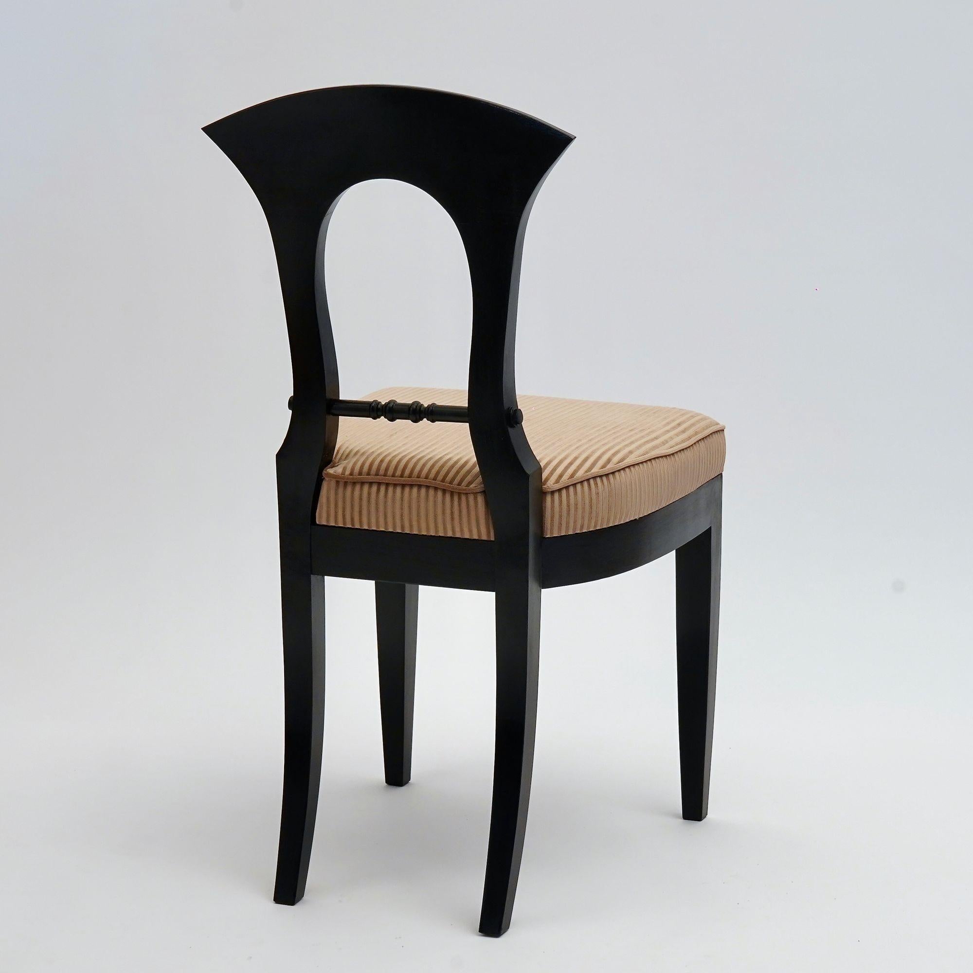 Velvet Eclectica. Biedermeier Chair Collection. Model Heinrich-August, Ebonized finish For Sale