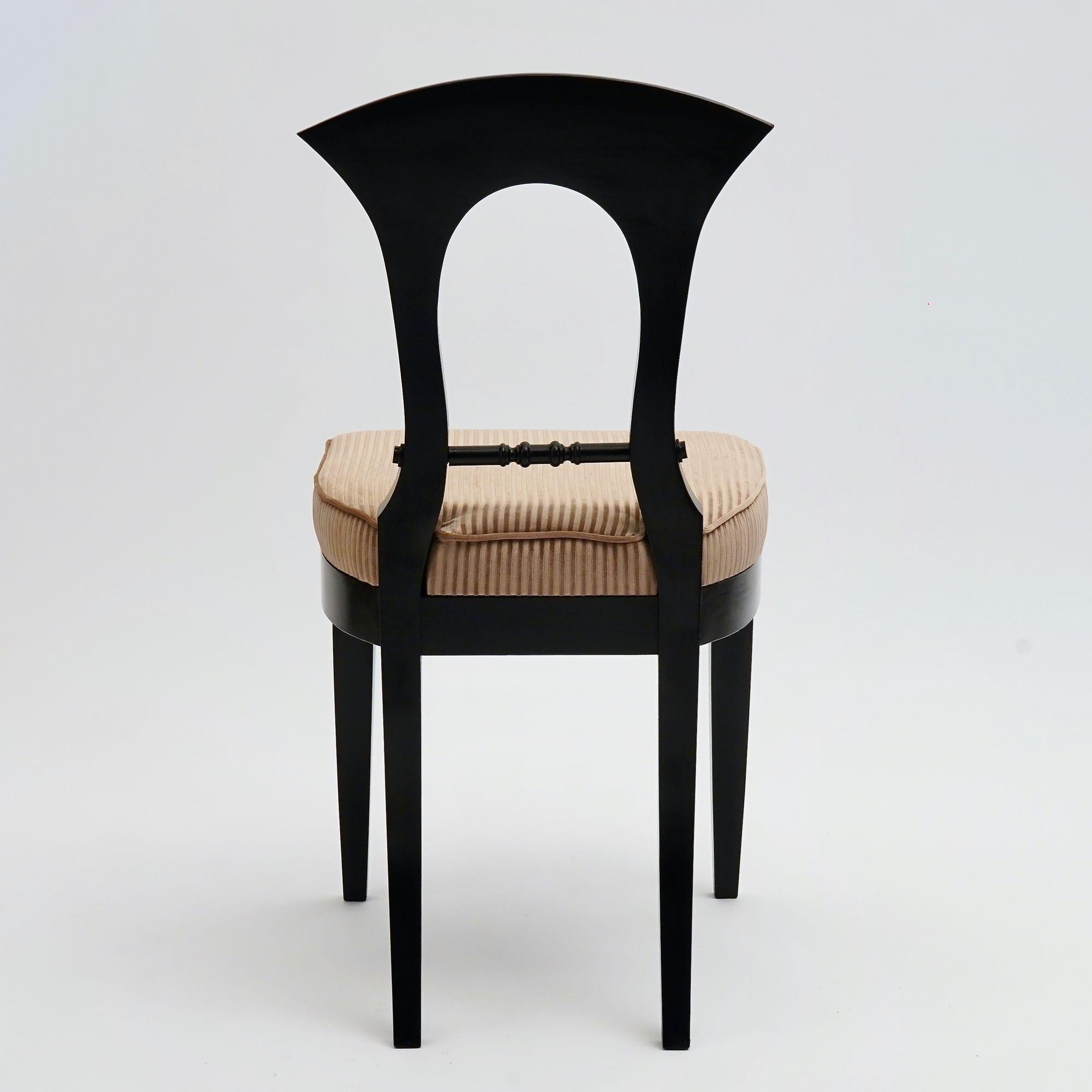 Eclectica. Biedermeier Chair Collection. Model Heinrich-August, Ebonized finish For Sale 1
