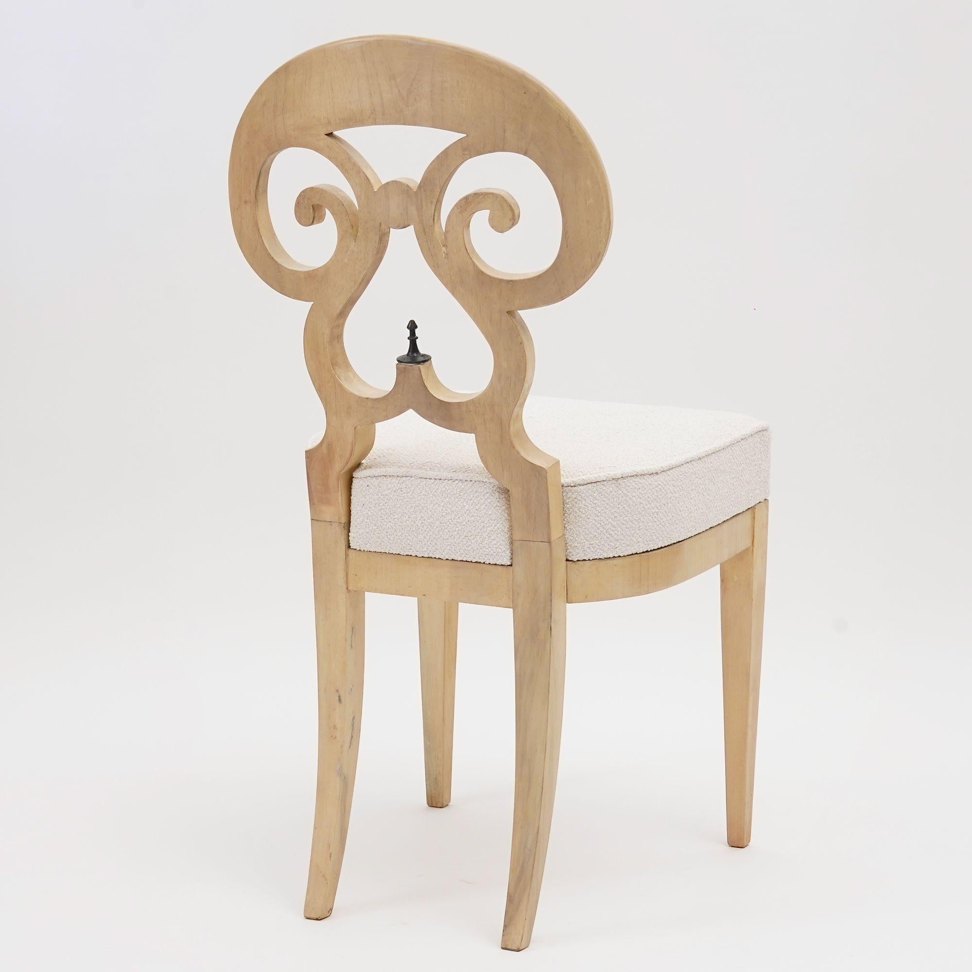 Contemporary Eclectica. Biedermeier Chair Collection. Model Maria-Theresia, White finish For Sale