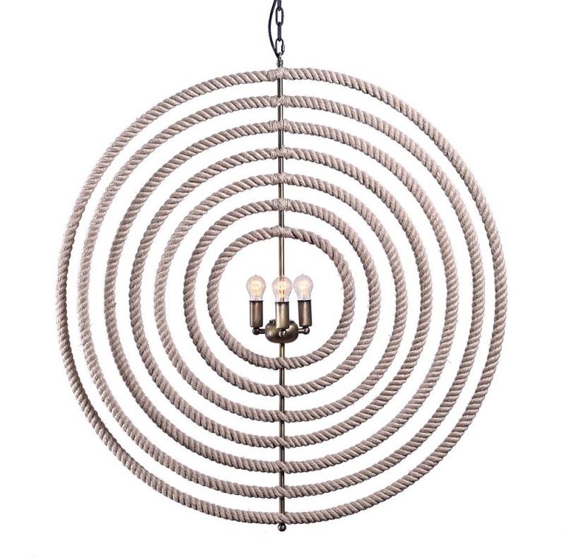 Eclips Round Rope Chandelier In New Condition For Sale In High Point, NC