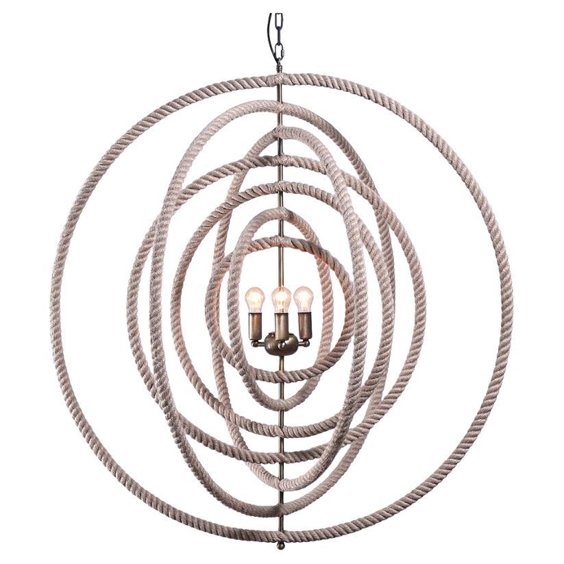 Eclips Round Rope Chandelier For Sale
