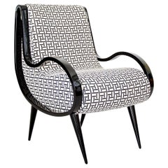 Fauteuil Eclipse en tissu noir et blanc