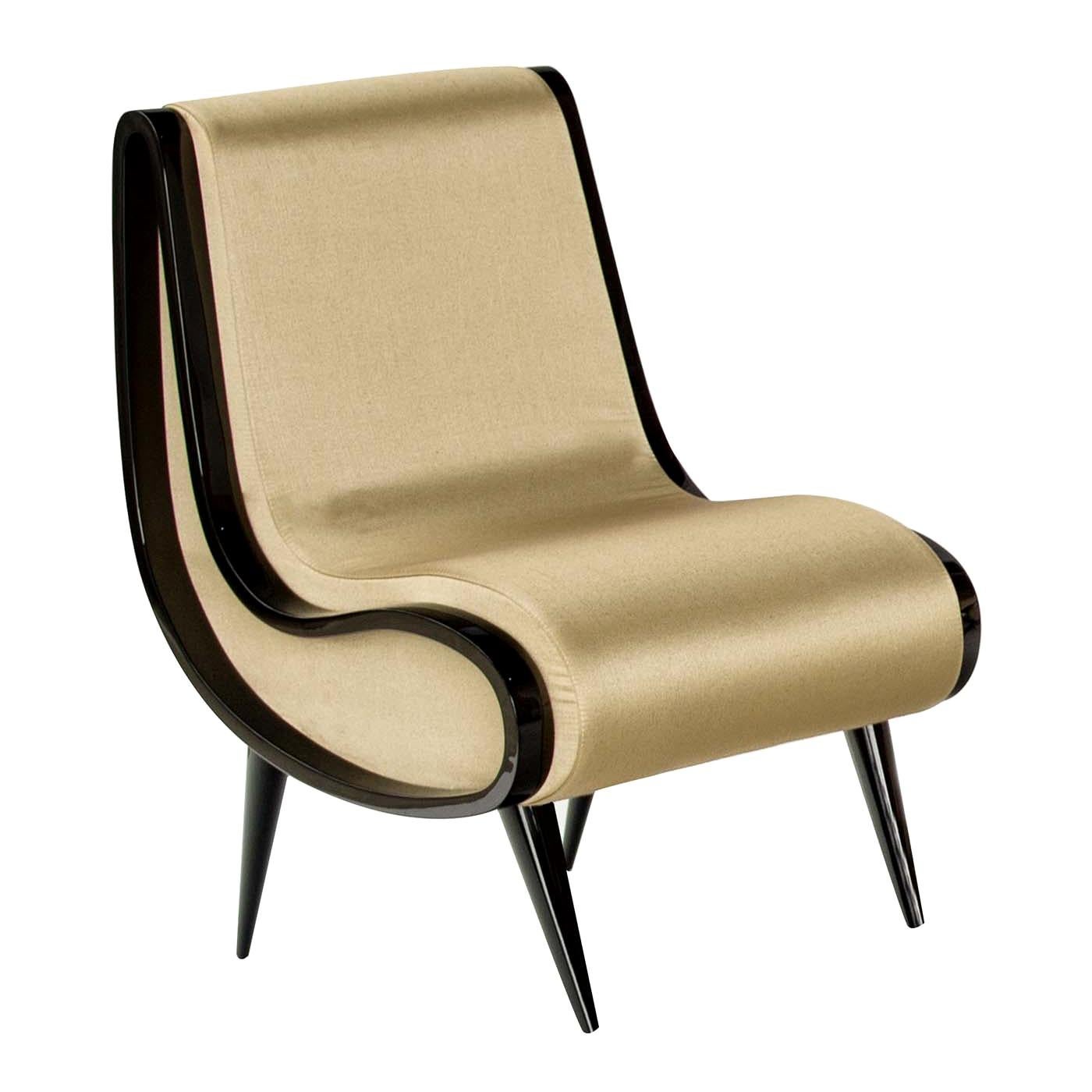 Eclipse Chair in Gold Fabric For Sale