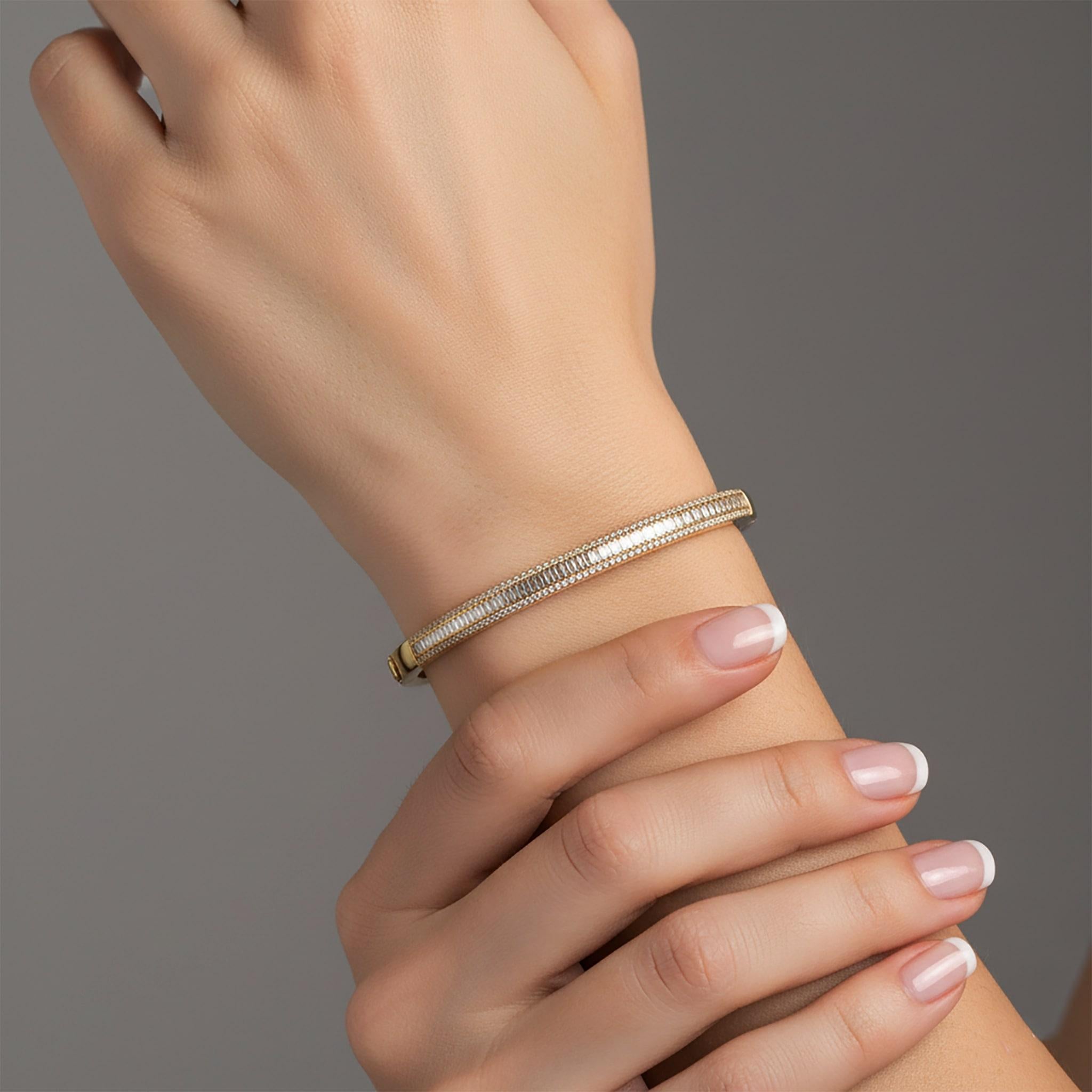 Eclipse Bangle 14k (or 18k Upon Request) Yellow G… - image 2