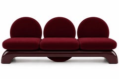 Eclipse Bench by Alexandre Ligios, Bordeaux Velvet and Lacquer