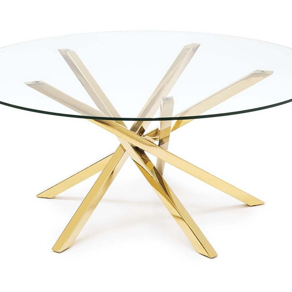 Italian Eclipse Coffee Table in Gold Finish For Sale