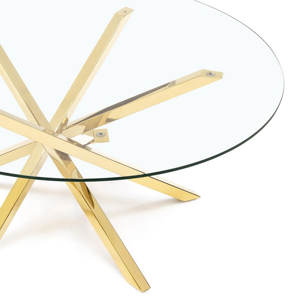 Contemporary Eclipse Coffee Table in Gold Finish For Sale