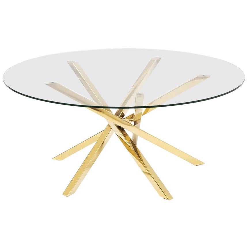 Eclipse Coffee Table in Gold Finish For Sale