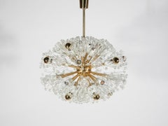 Eclipse Emile Stejnar Blowball Brass a Crystal Chandelier, Rupert Nikoll, 1950s