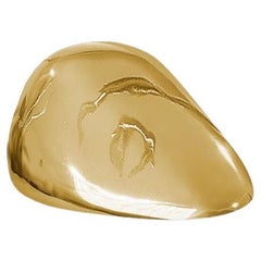 Eclipse I: Polished Brass Pebble Sculpture - Elegant Home Decor Statement Piece