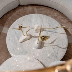 Eclipse II – Polished Brass Pebble Sculpture for Elegant Interior Display