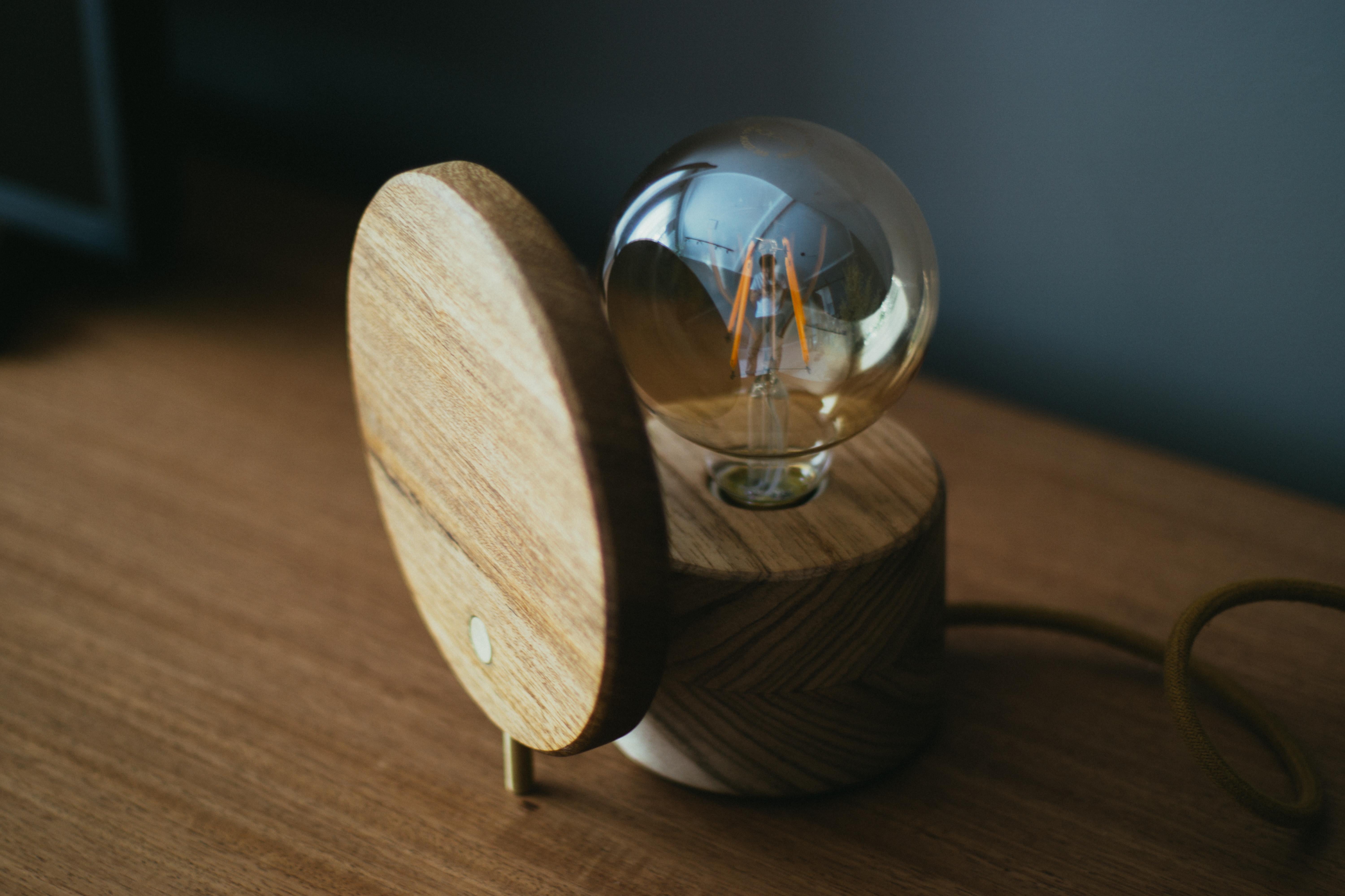 Hardwood Eclipse Lamp, Brazilian Wood For Sale