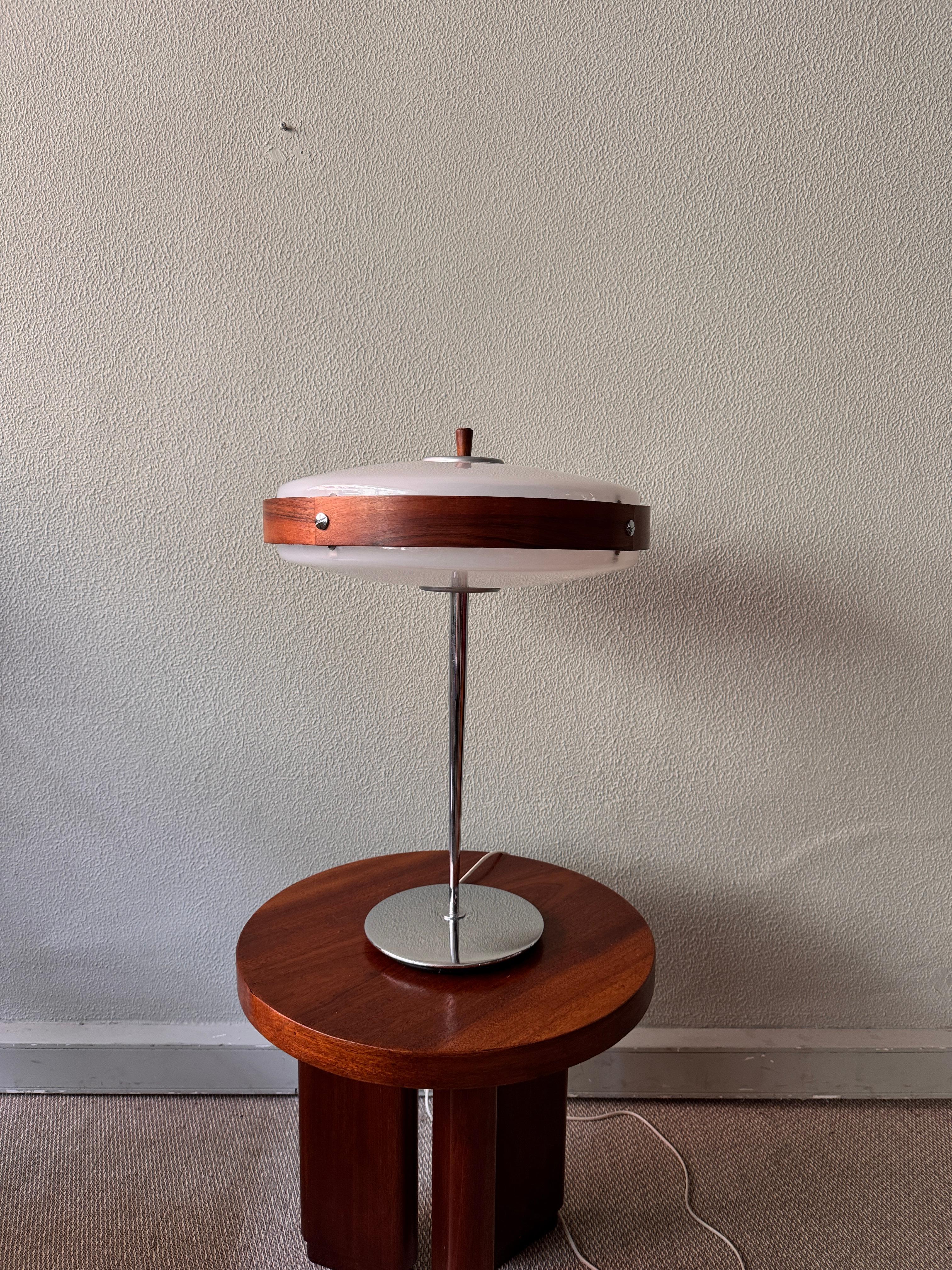 Mid-Century Wood, Chrome, and Acrylic 
